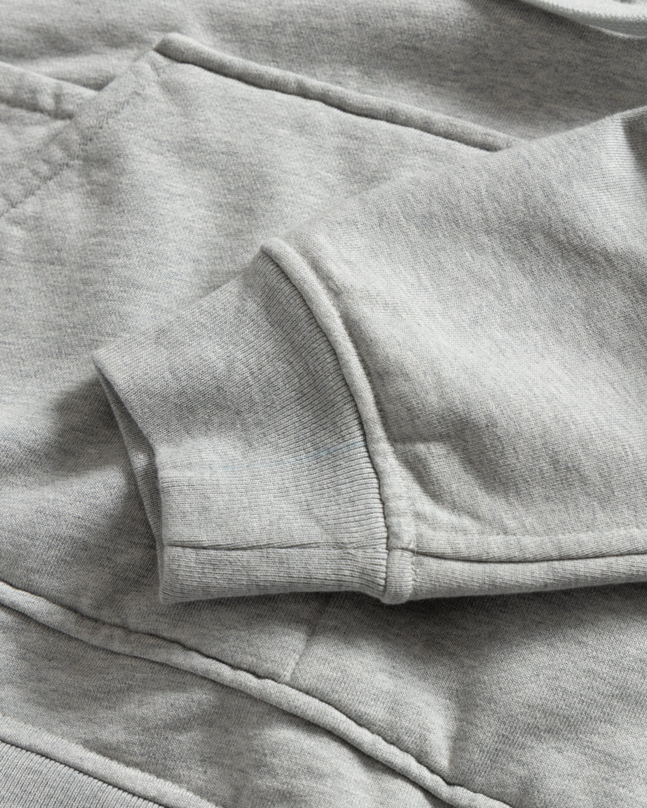 SIMMONS REVERSIBLE HALF-ZIP HOODED SWEATSHIRT - GYM HEATHER ALL COTTON LOOPBACK TERRY FLEECE