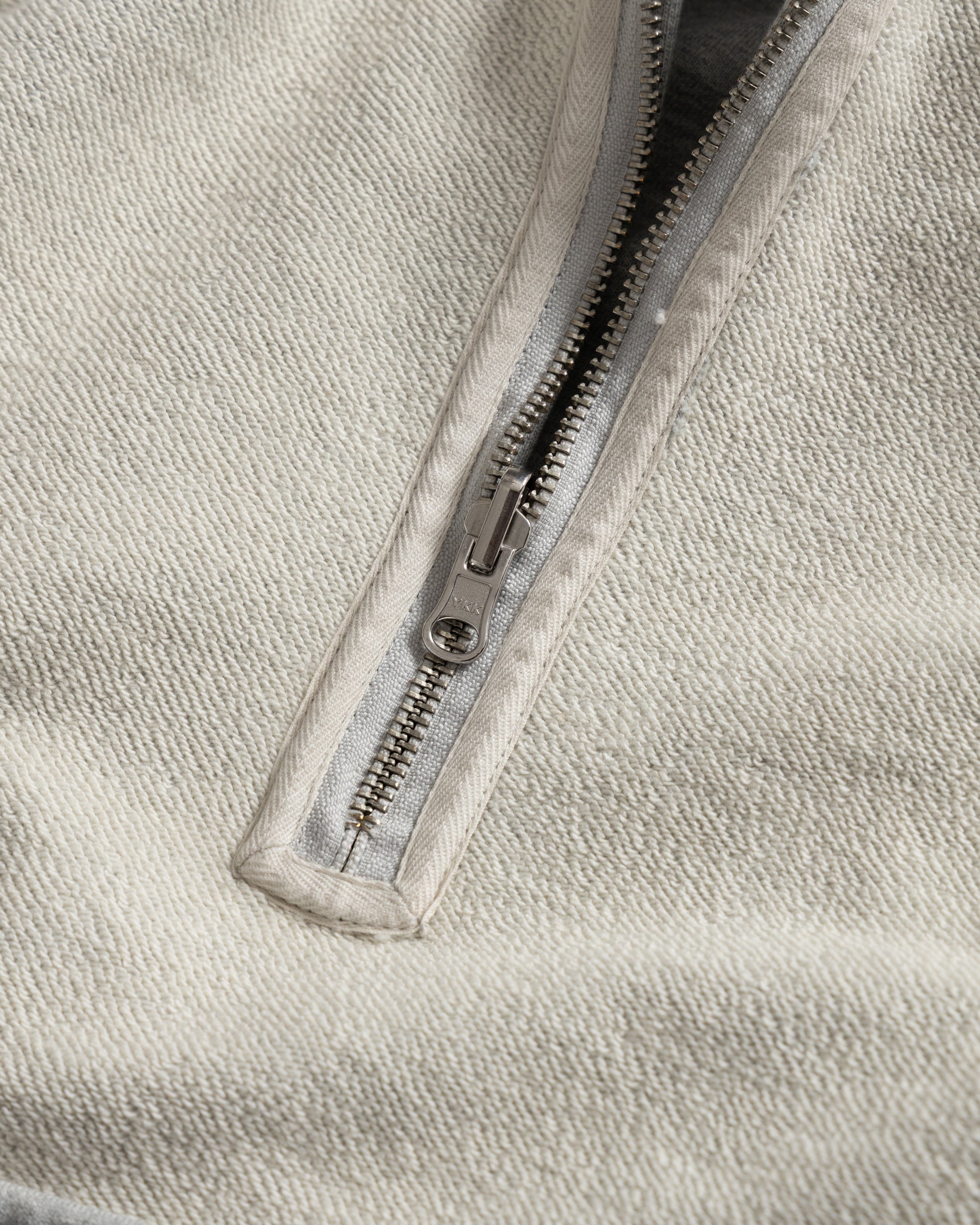 SIMMONS REVERSIBLE HALF-ZIP HOODED SWEATSHIRT - GYM HEATHER ALL COTTON LOOPBACK TERRY FLEECE