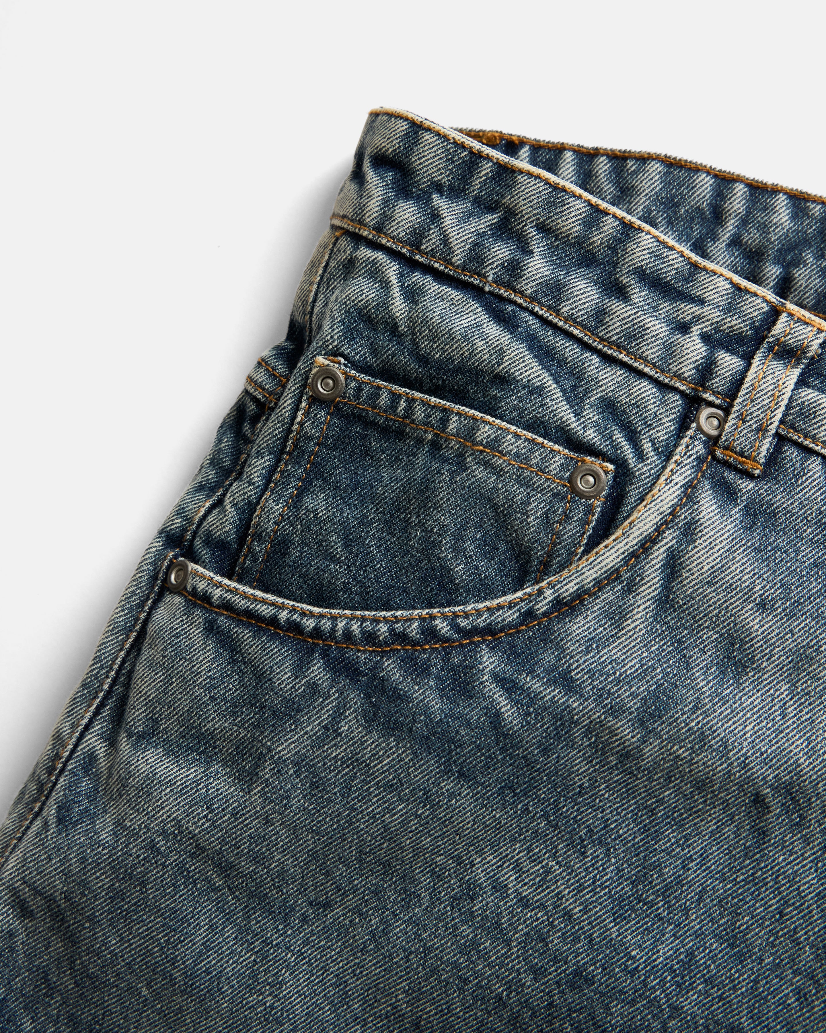 SLATE 5 POCKET JEANS - MID-WASH 13oz. INDIAN COTTON DENIM