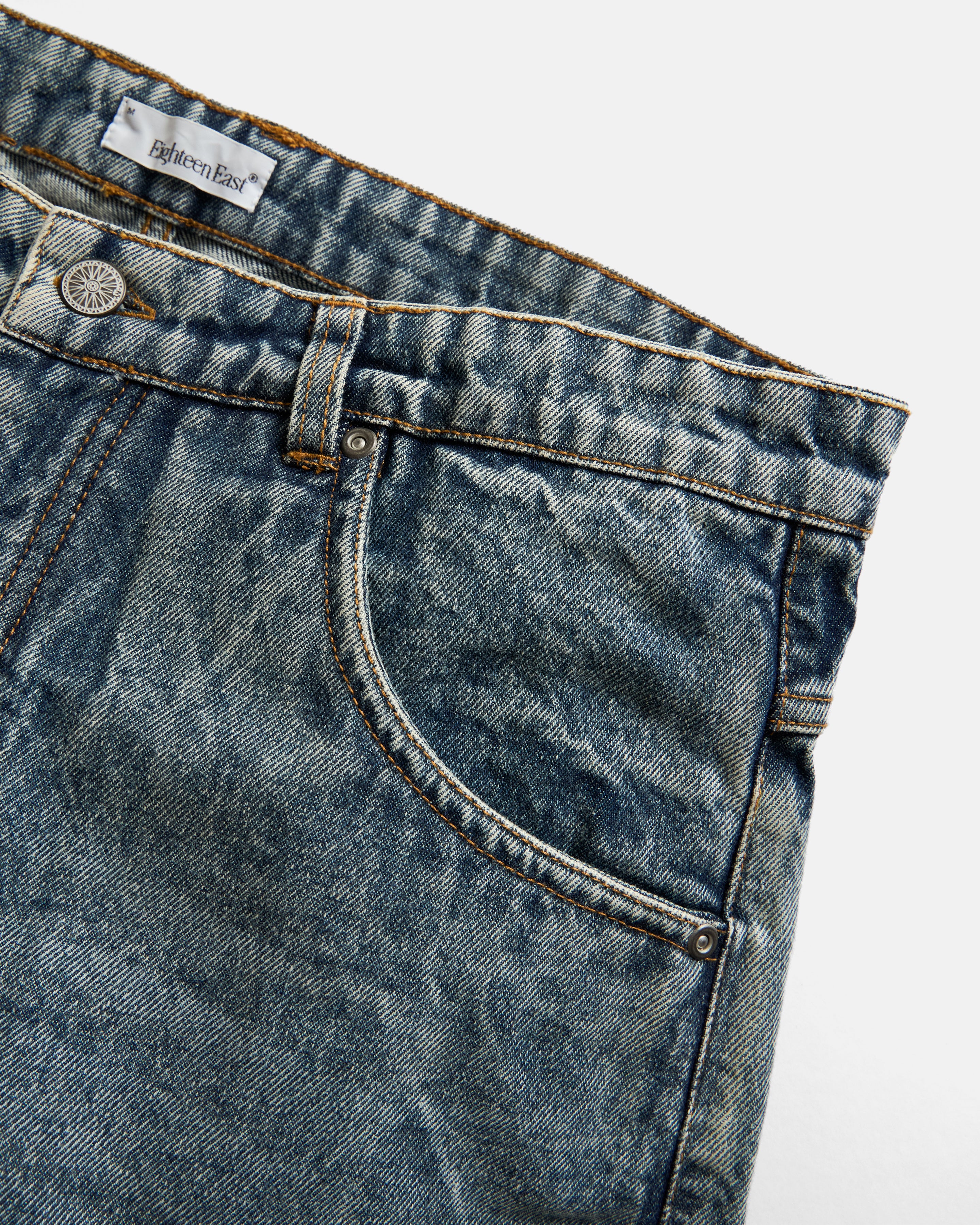 SLATE 5 POCKET JEANS - MID-WASH 13oz. INDIAN COTTON DENIM