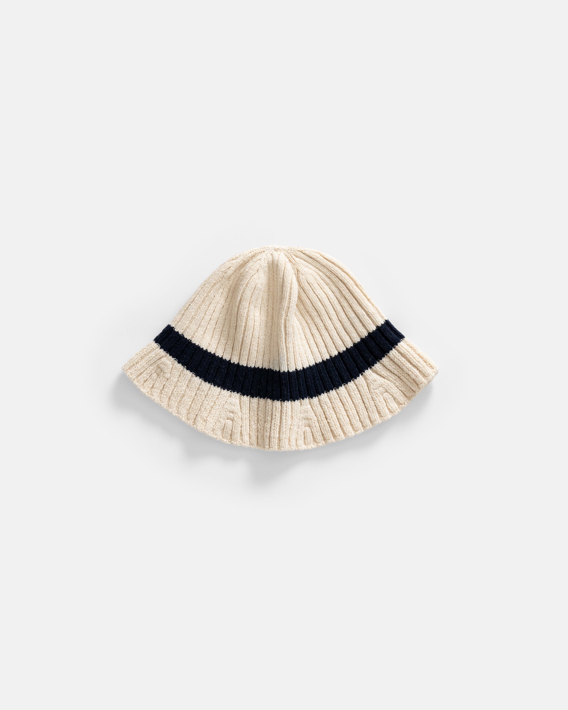 ROTOTO KNITTED BUCKET HAT - RAW/NAVY
