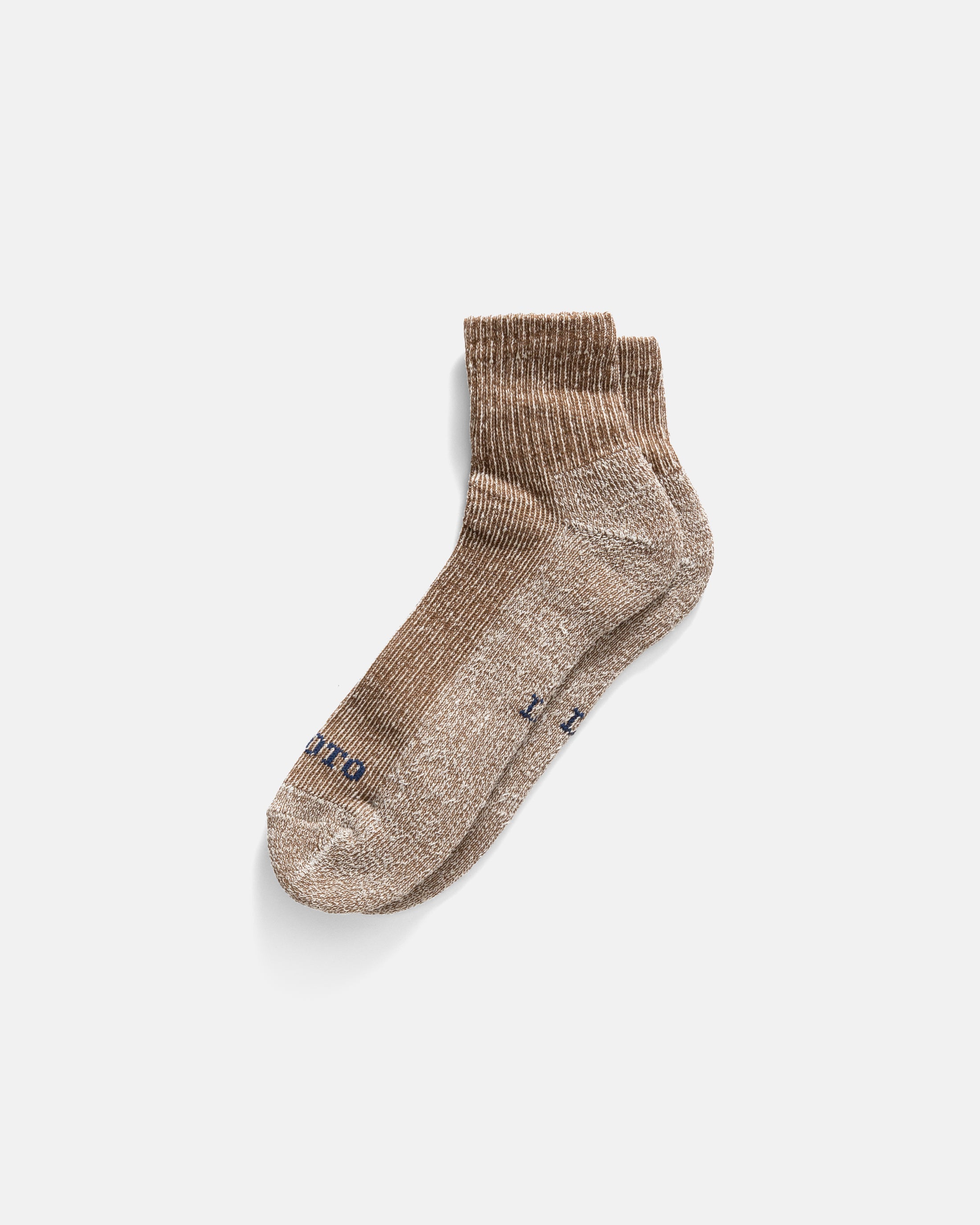 ROTOTO HEMP/ORGANIC COTTON PILE ANKLE SOCKS - BROWN