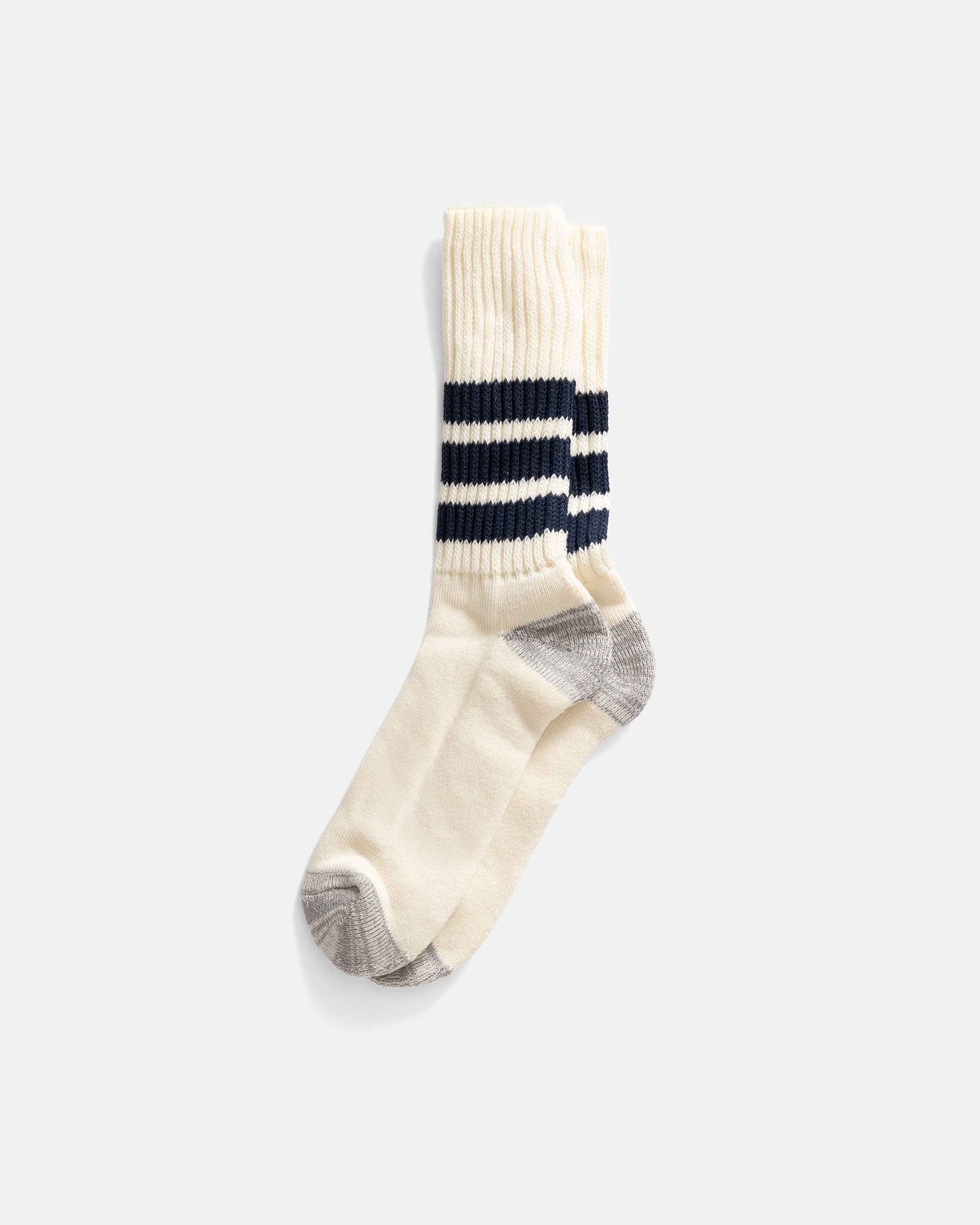 ROTOTO COARSE RIBBED OLDSCHOOL CREW SOCKS - NAVY