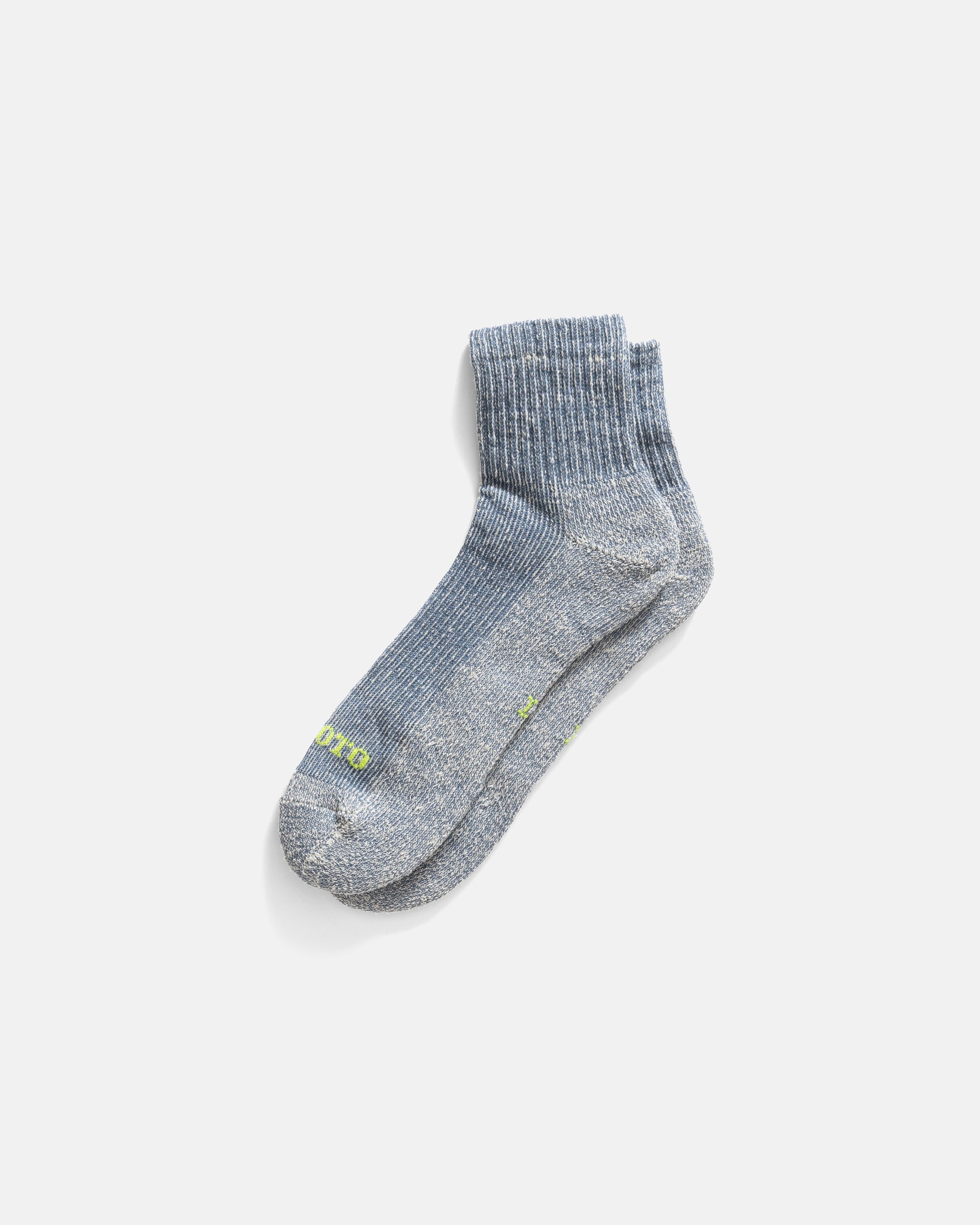 ROTOTO HEMP/ORGANIC COTTON PILE ANKLE SOCKS - BLUE