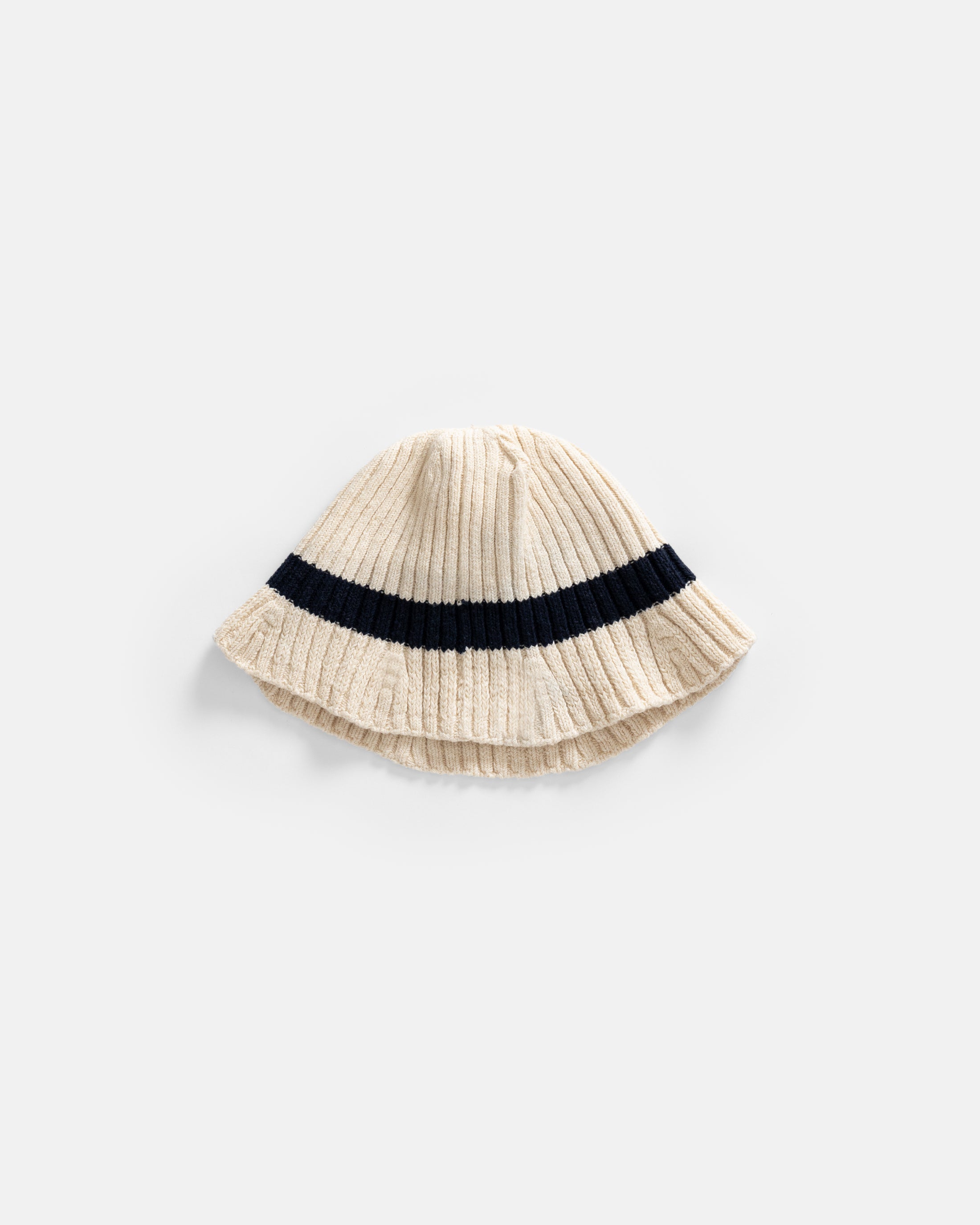 ROTOTO KNITTED BUCKET HAT - RAW/NAVY