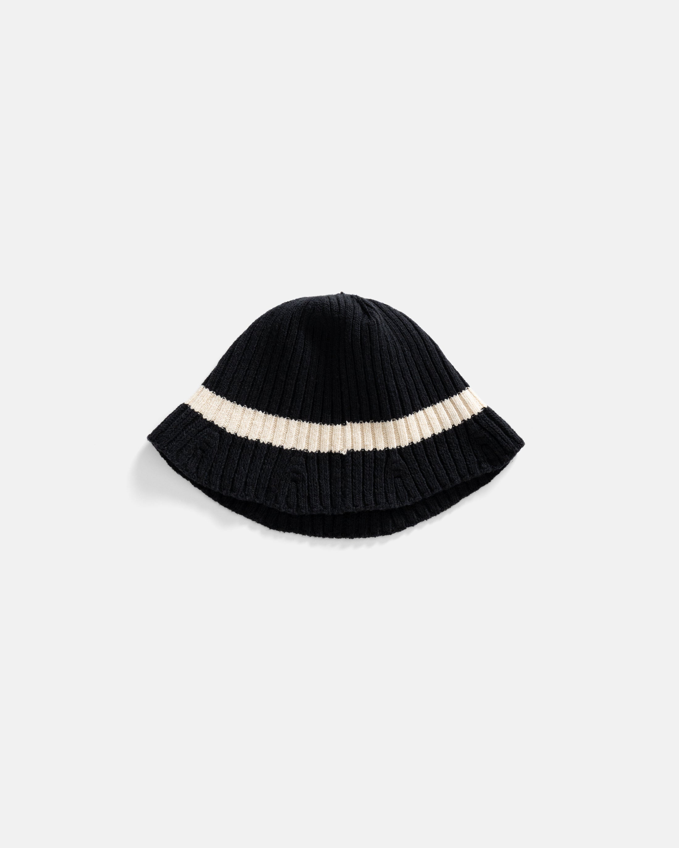 ROTOTO KNITTED BUCKET HAT - BLACK/RAW