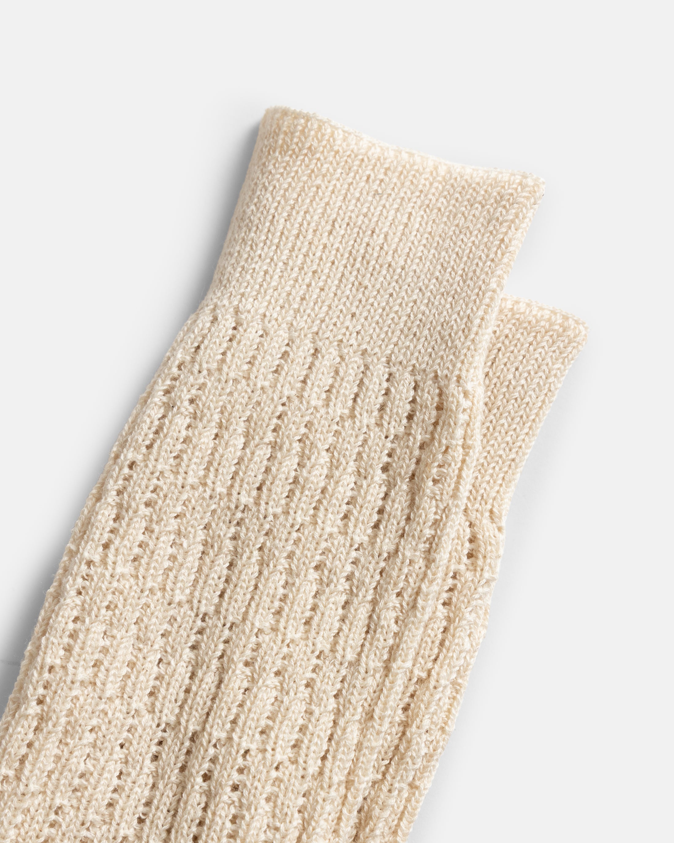 ROTOTO FOLK CROCHET SOCKS - ECRU