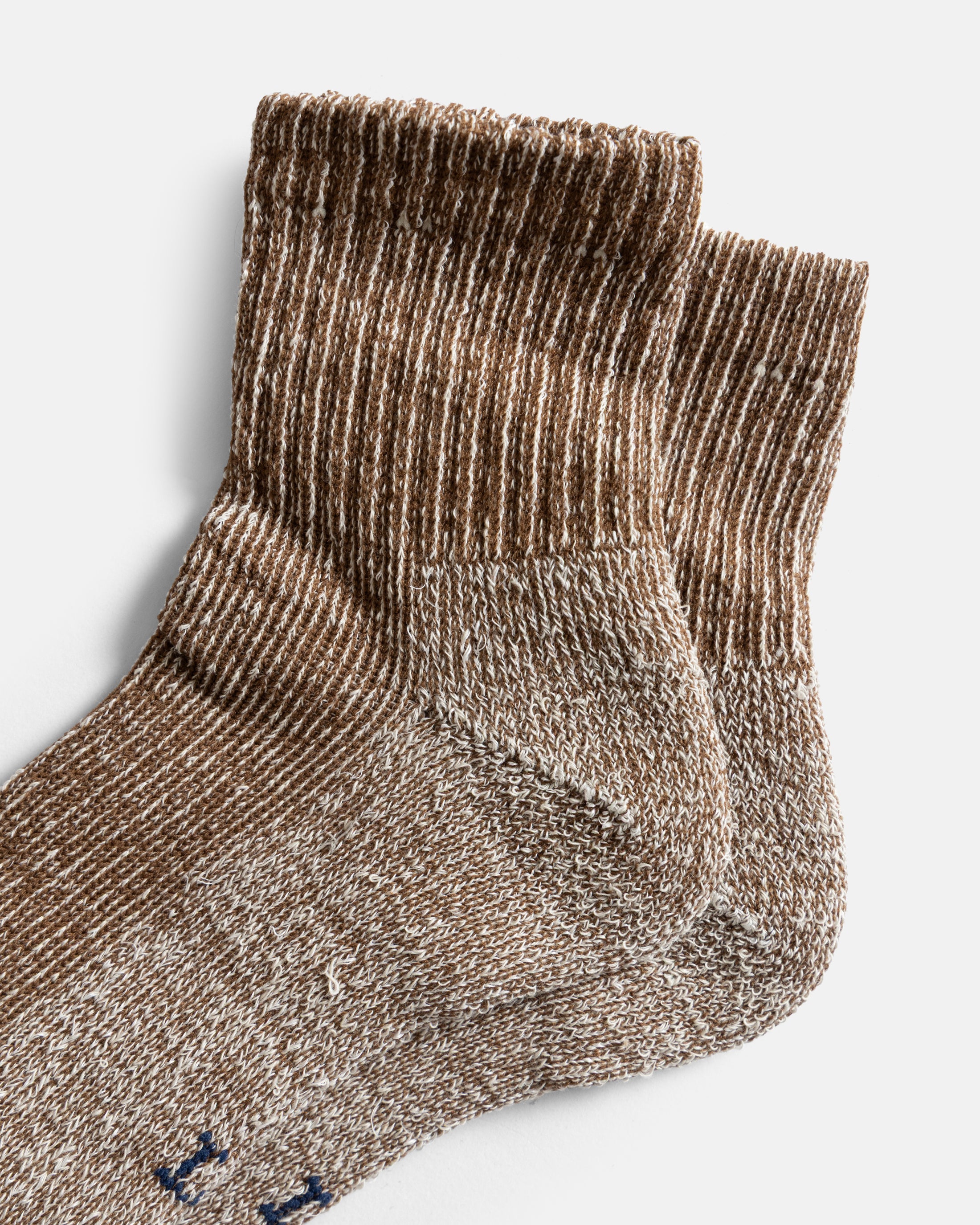 ROTOTO HEMP/ORGANIC COTTON PILE ANKLE SOCKS - BROWN