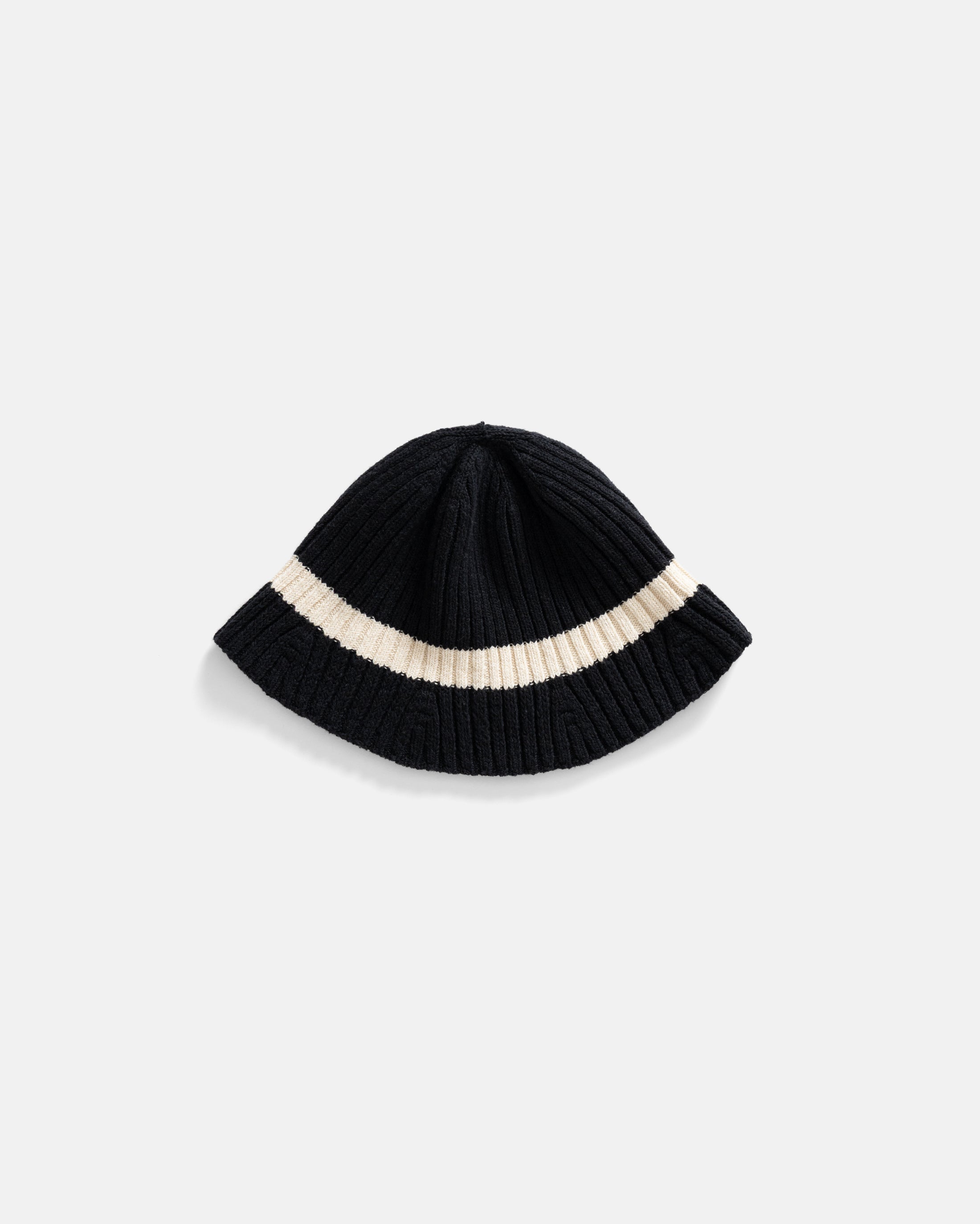 ROTOTO KNITTED BUCKET HAT - BLACK/RAW