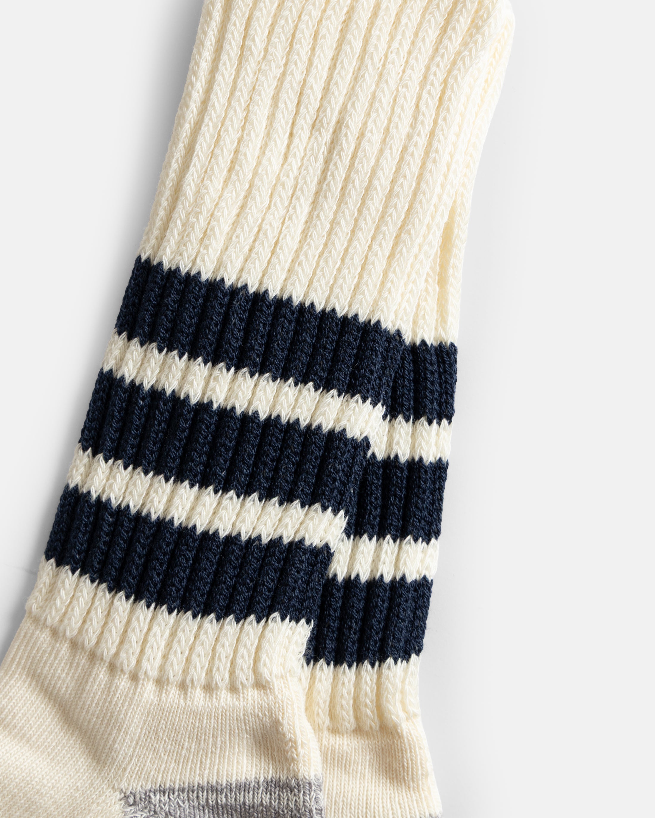 ROTOTO COARSE RIBBED OLDSCHOOL CREW SOCKS - NAVY