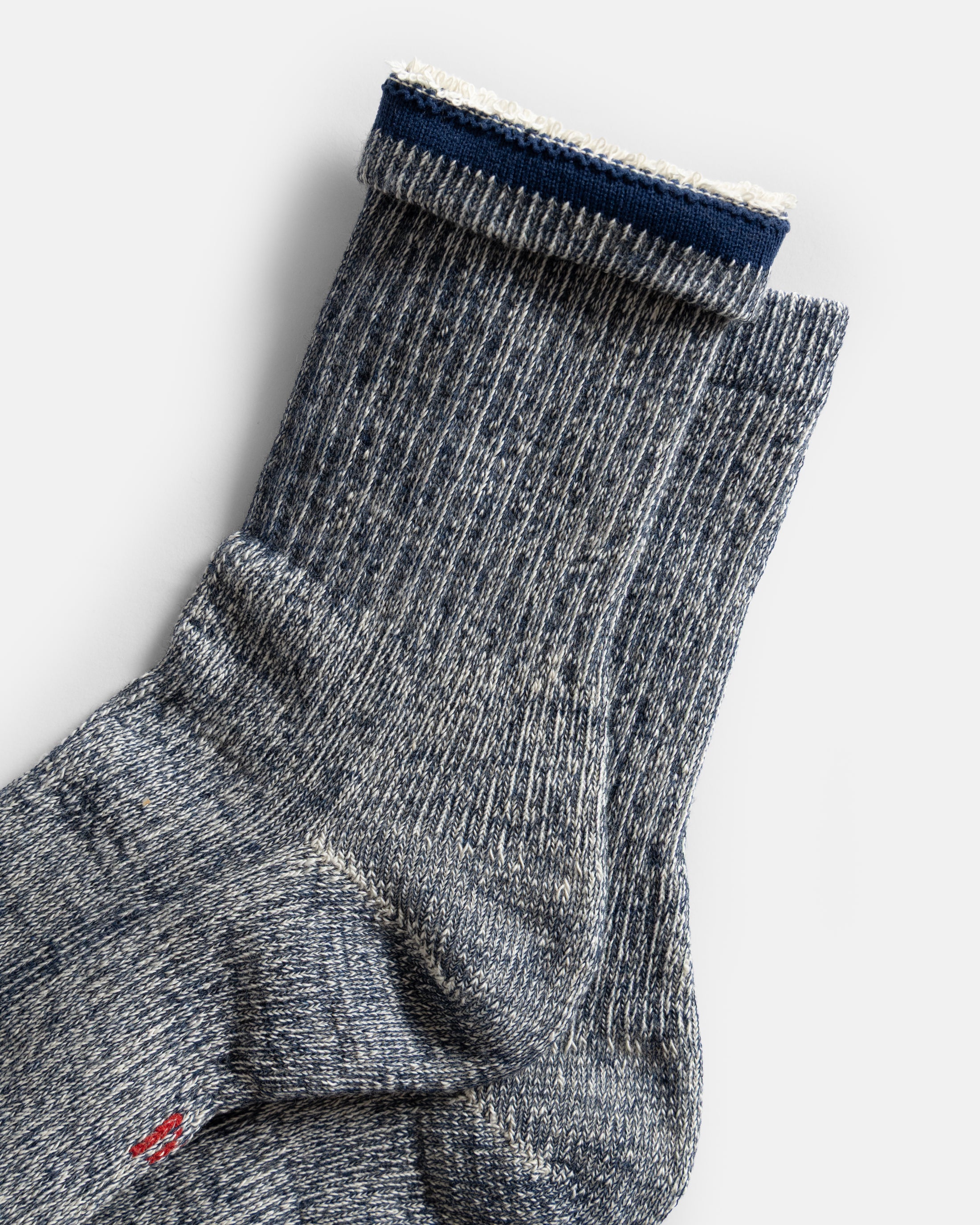 ROTOTO DOUBLE FACE MINI CREW SOCKS ”ORGANIC COTTON” - NAVY
