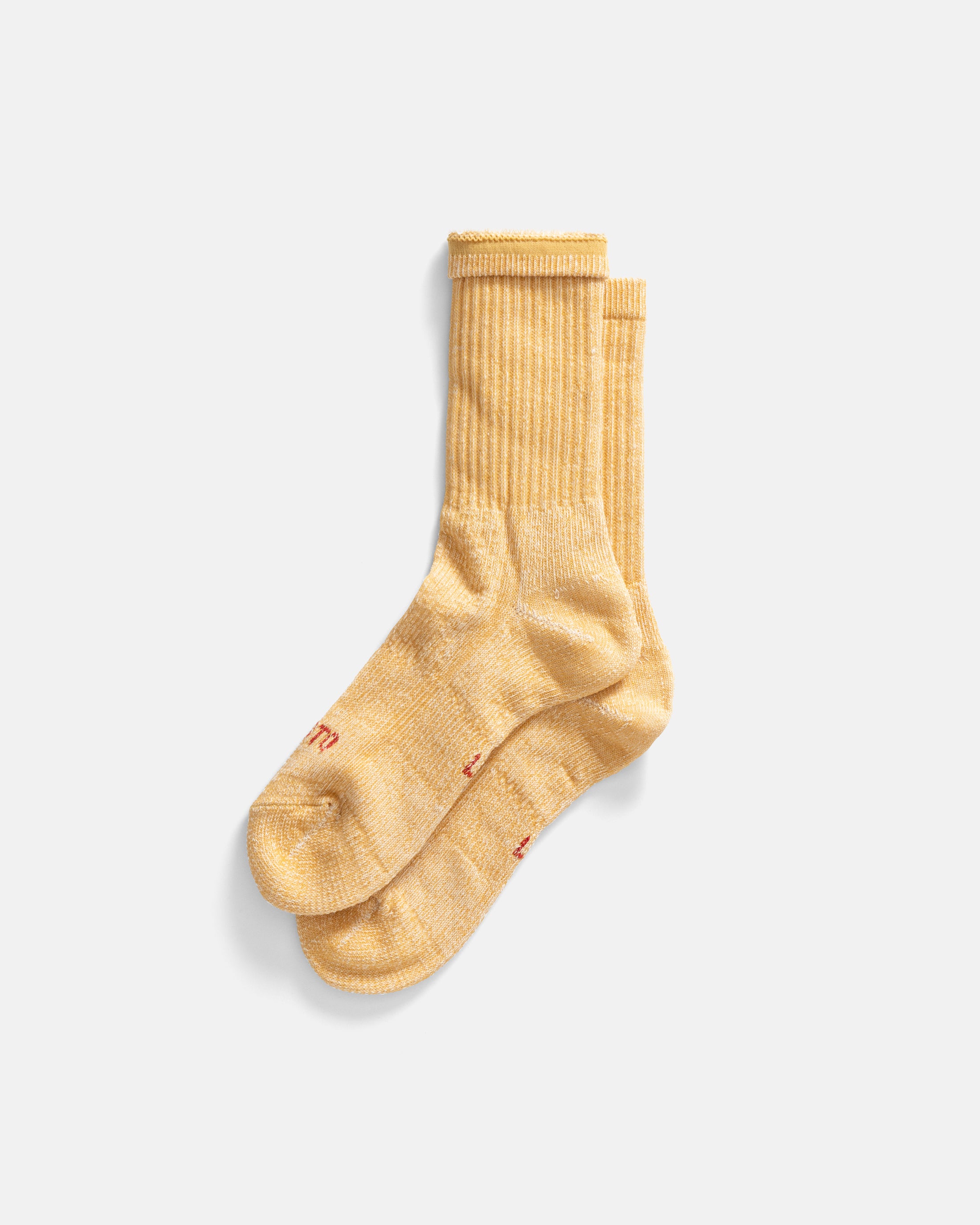 ROTOTO DOUBLE FACE MINI CREW SOCKS ”ORGANIC COTTON” - YELLOW