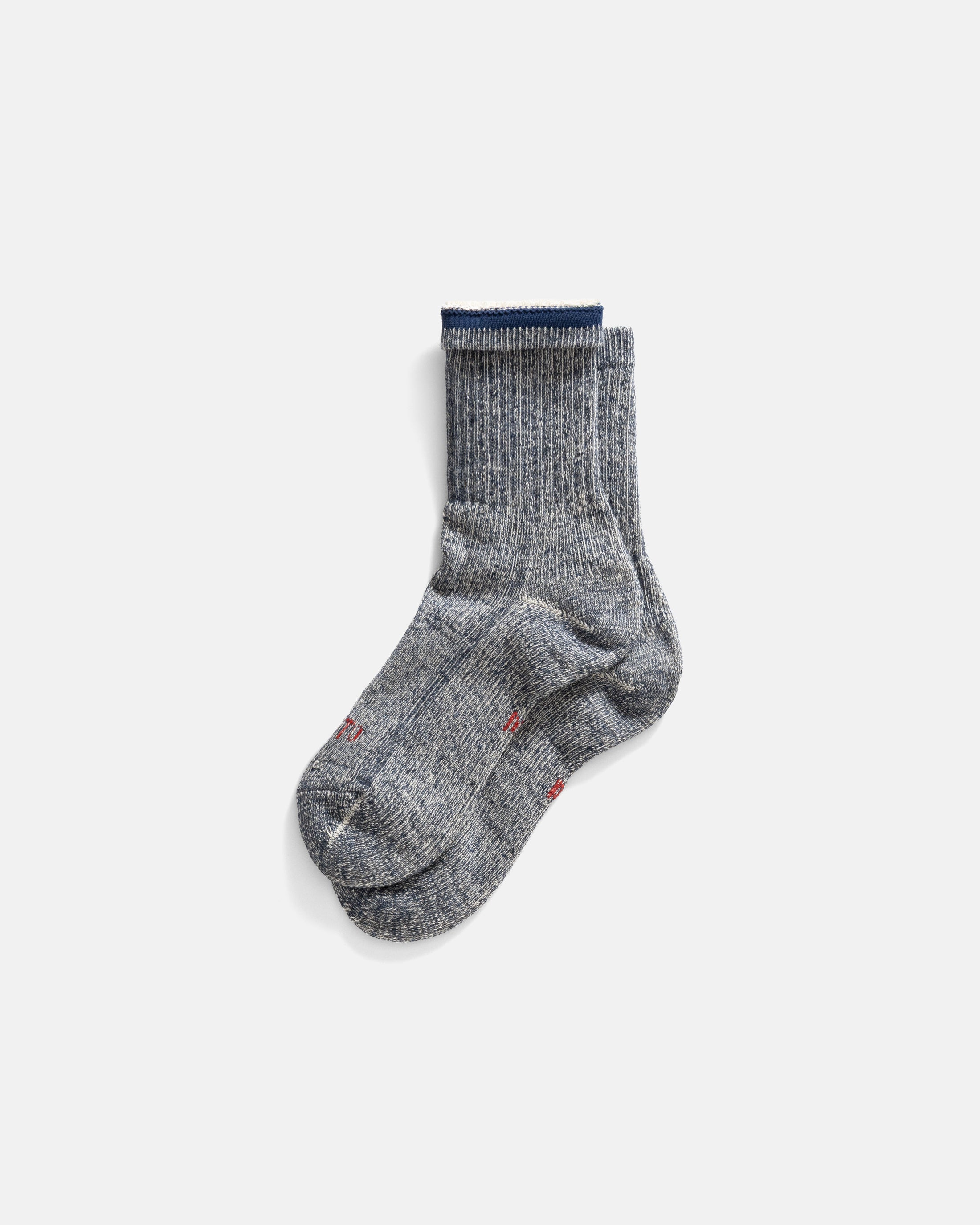 ROTOTO DOUBLE FACE MINI CREW SOCKS ”ORGANIC COTTON” - NAVY