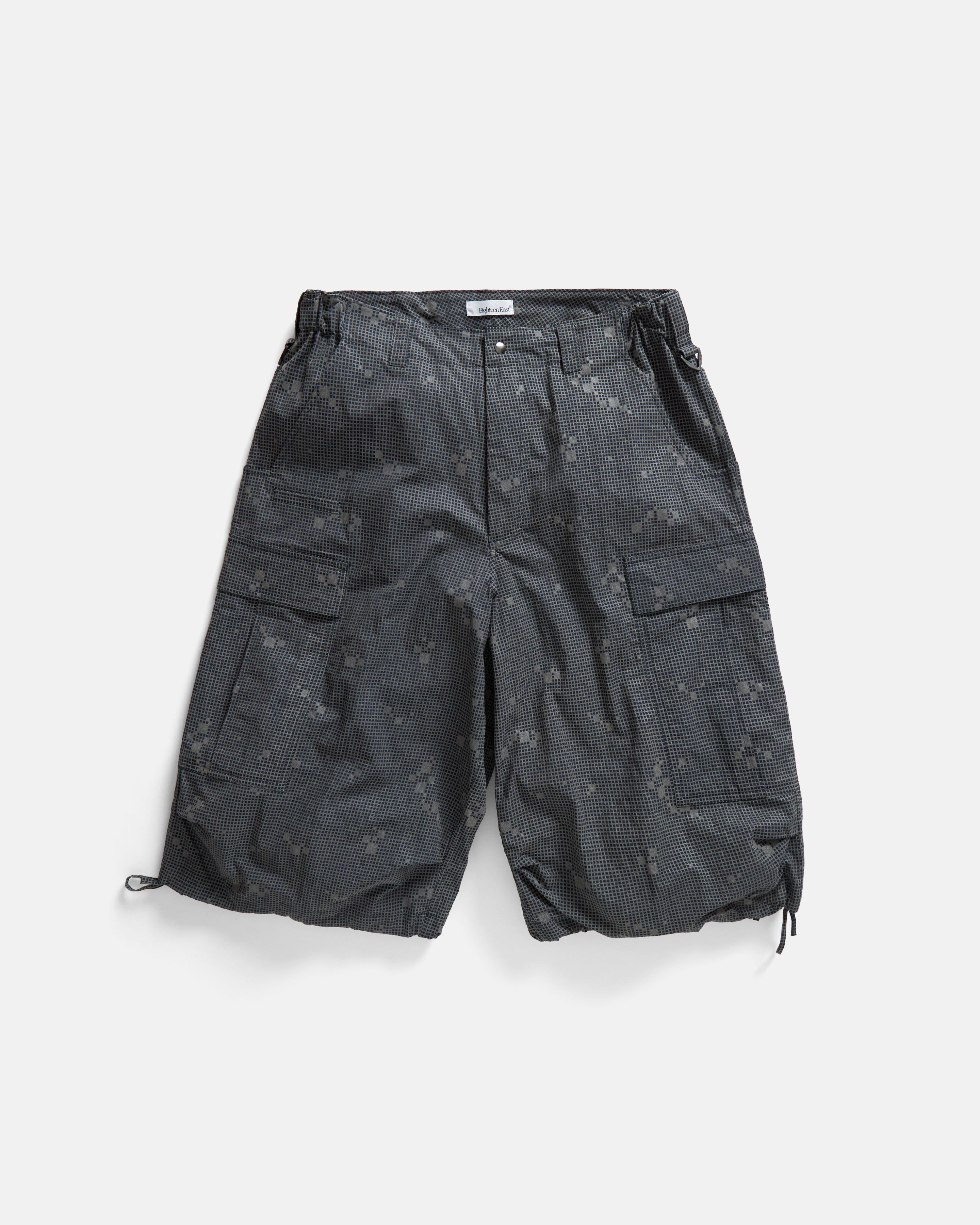 TAC CARGO SHORT - NAVY / 3M REFLECTIVE SILVER HAND SCREENED NYLON
