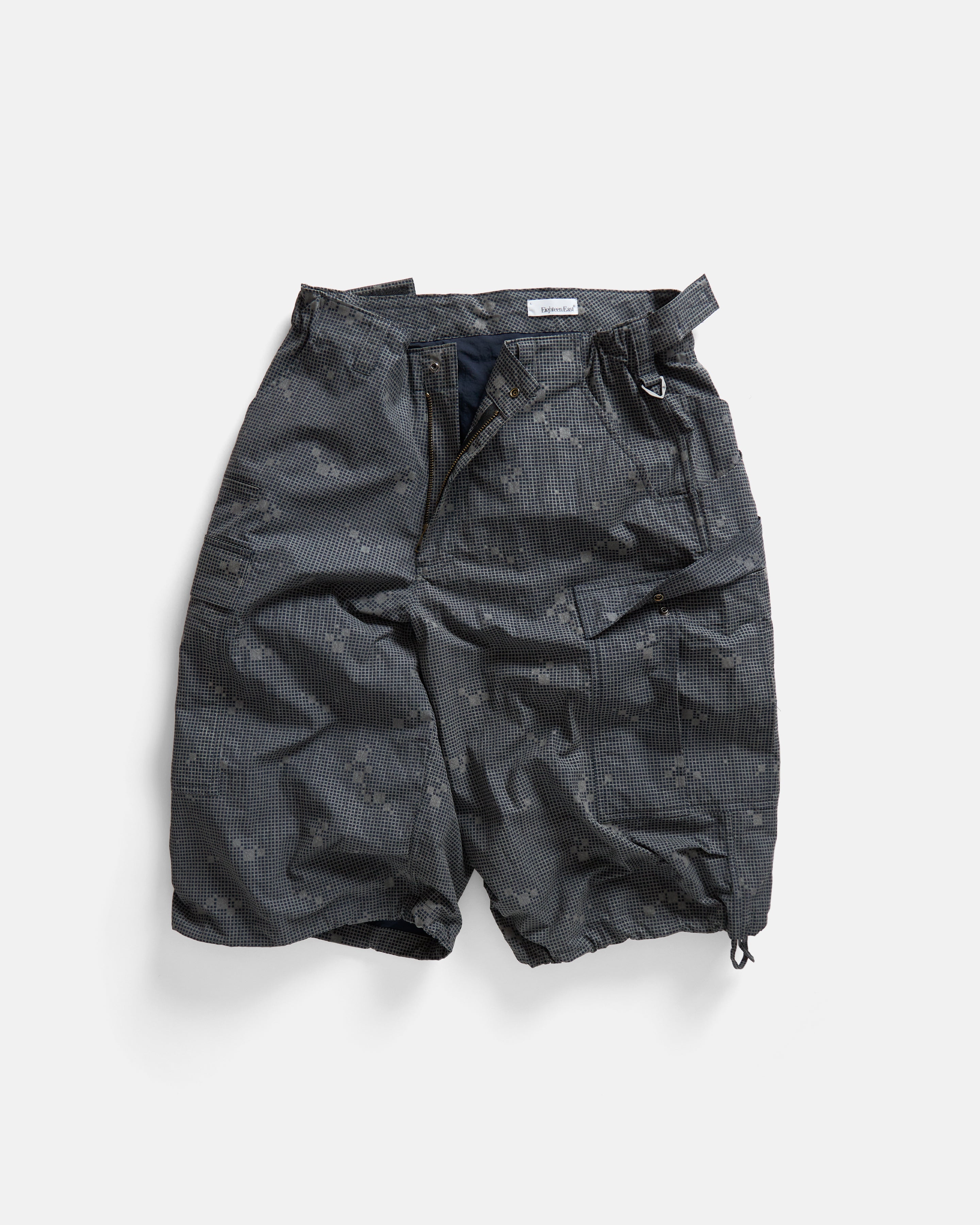 TAC CARGO SHORT - NAVY / 3M REFLECTIVE SILVER HAND SCREENED NYLON