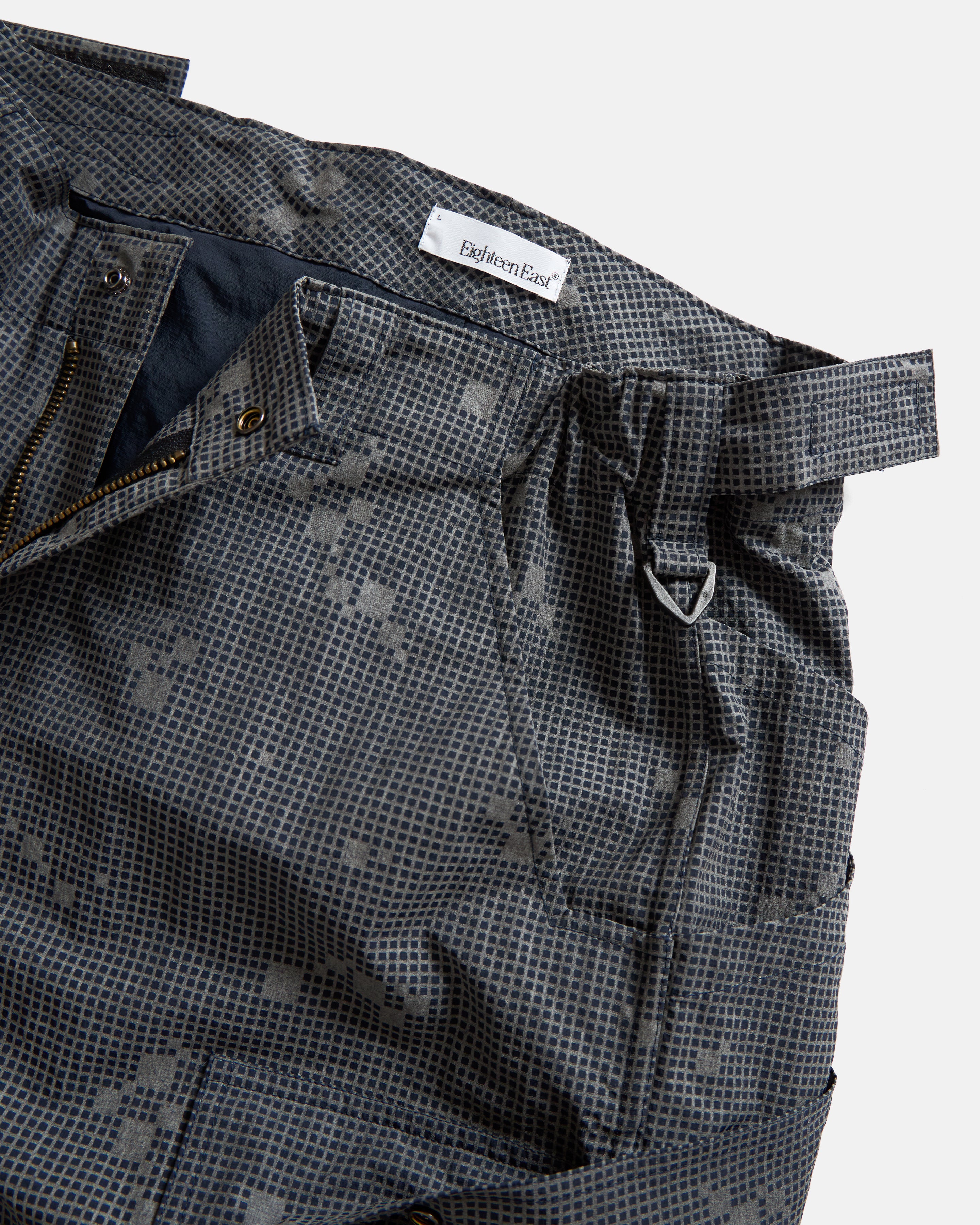 TAC CARGO SHORT - NAVY / 3M REFLECTIVE SILVER HAND SCREENED NYLON