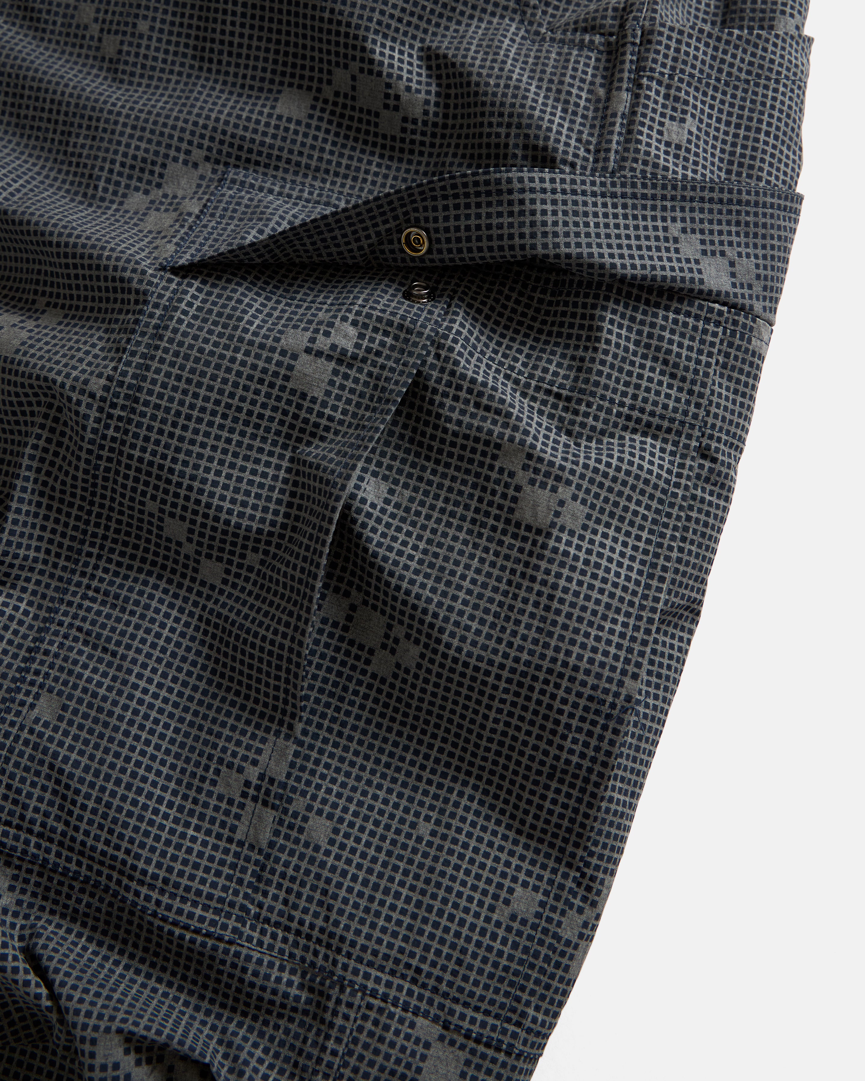 TAC CARGO SHORT - NAVY / 3M REFLECTIVE SILVER HAND SCREENED NYLON
