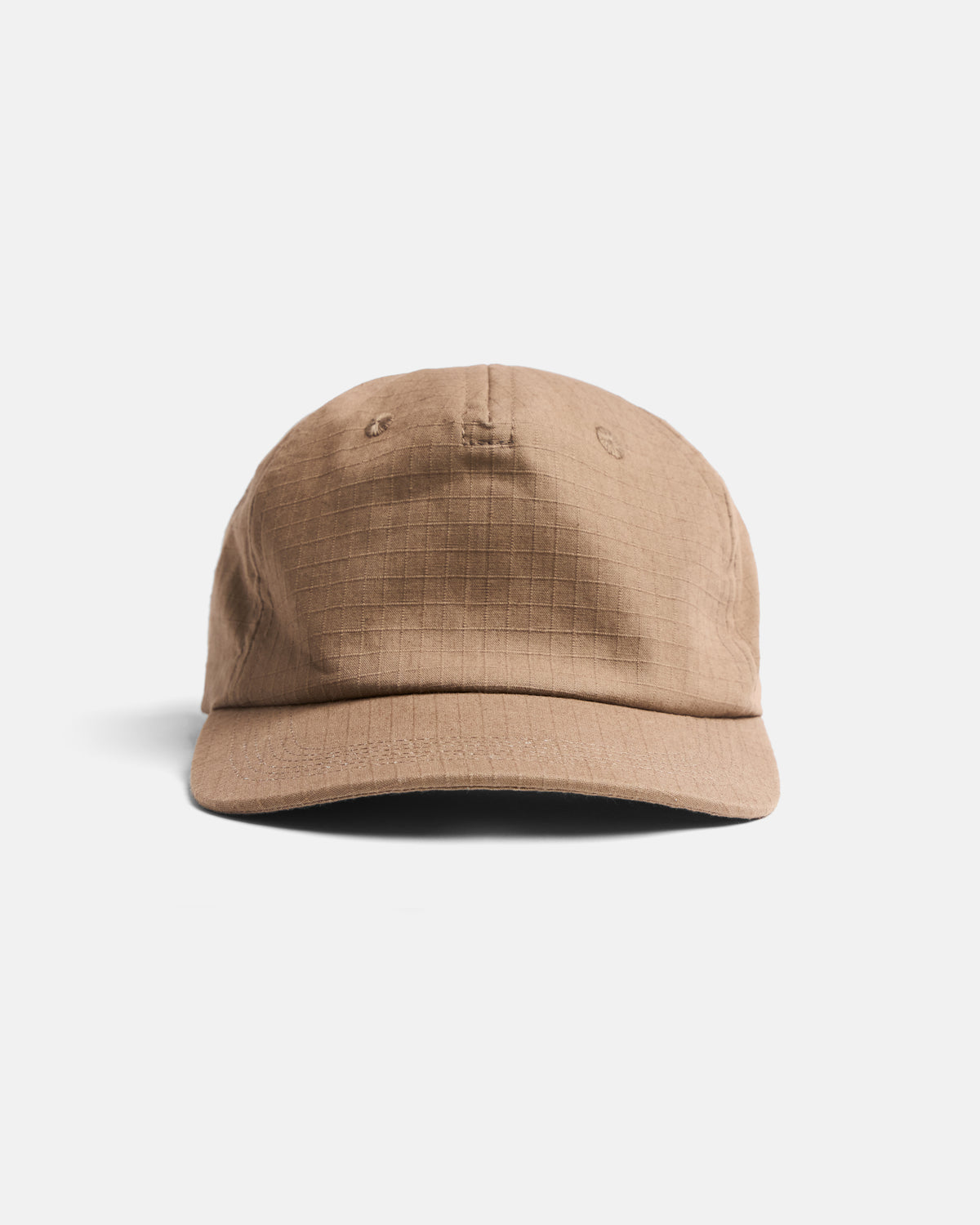 STOWE UNLINED 5 PANEL HAT - FOSSIL BROWN COTTON RIPSTOP