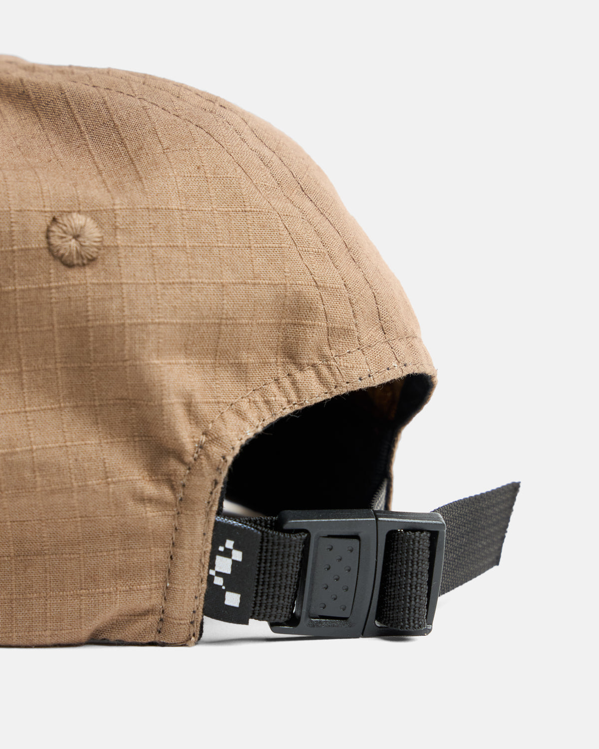 STOWE UNLINED 5 PANEL HAT - FOSSIL BROWN COTTON RIPSTOP