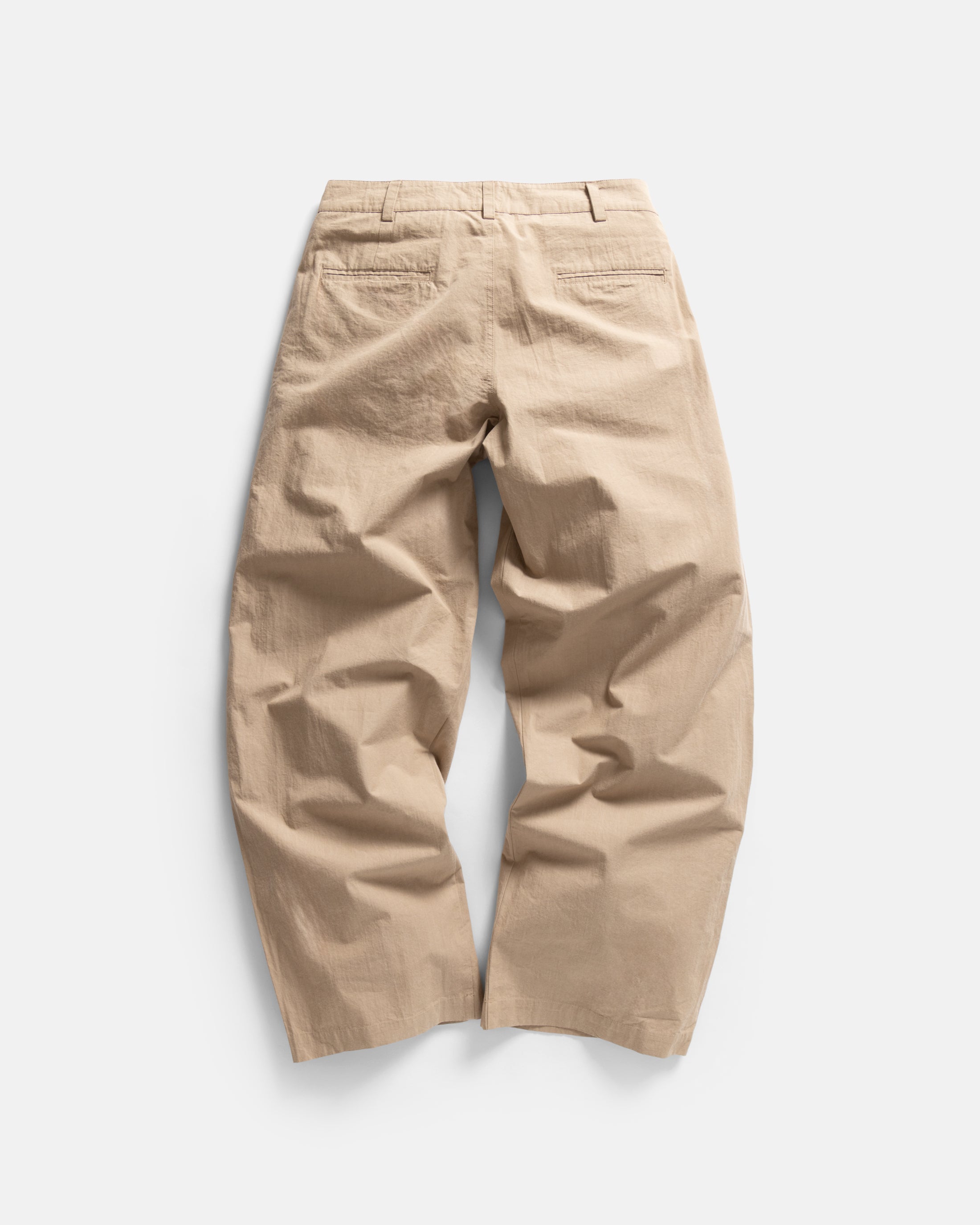TINO DOUBLE PLEATED WIDE PANT - FADED KHAKI COTTON PLAINWEAVE