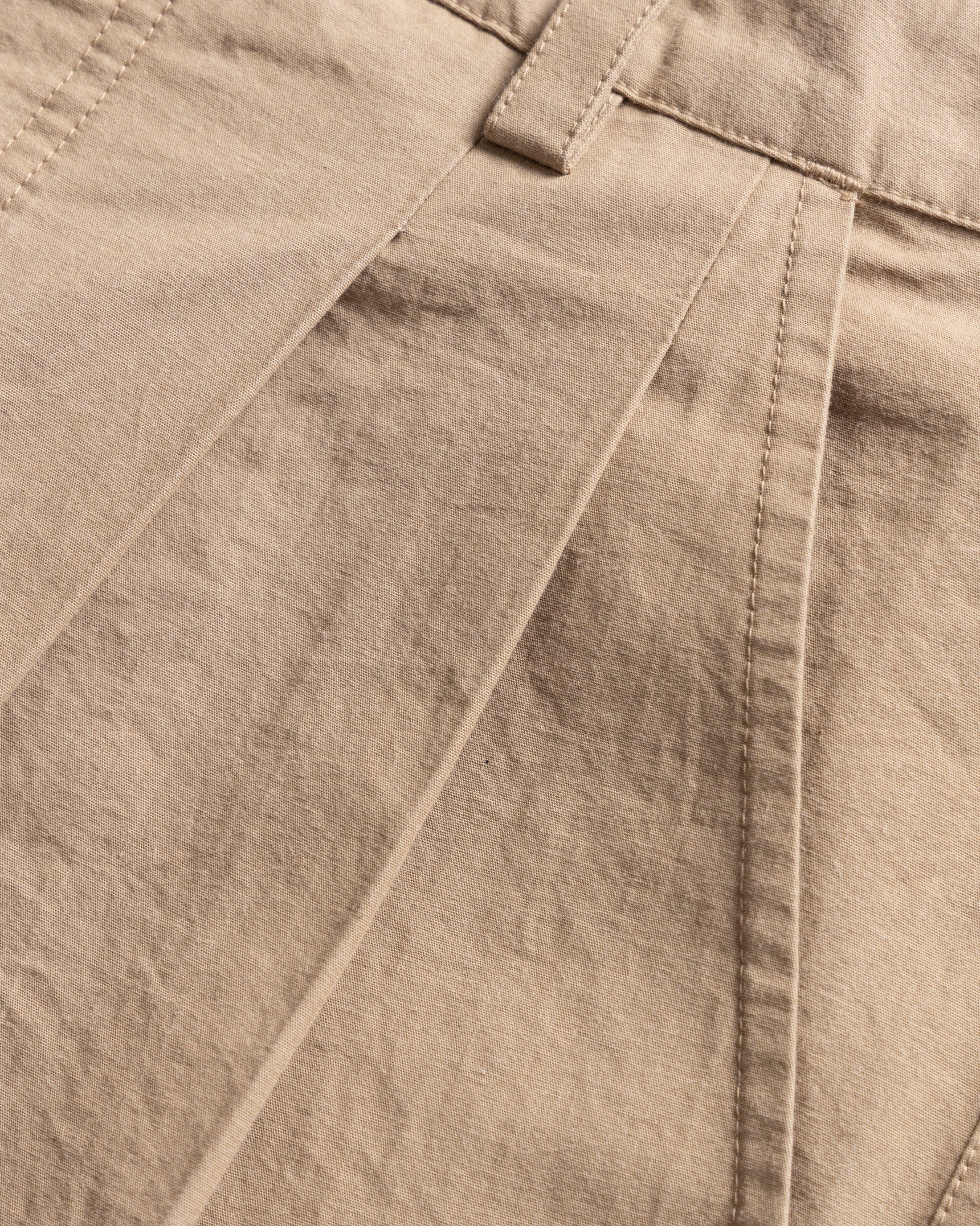 TINO DOUBLE PLEATED WIDE PANT - FADED KHAKI COTTON PLAINWEAVE