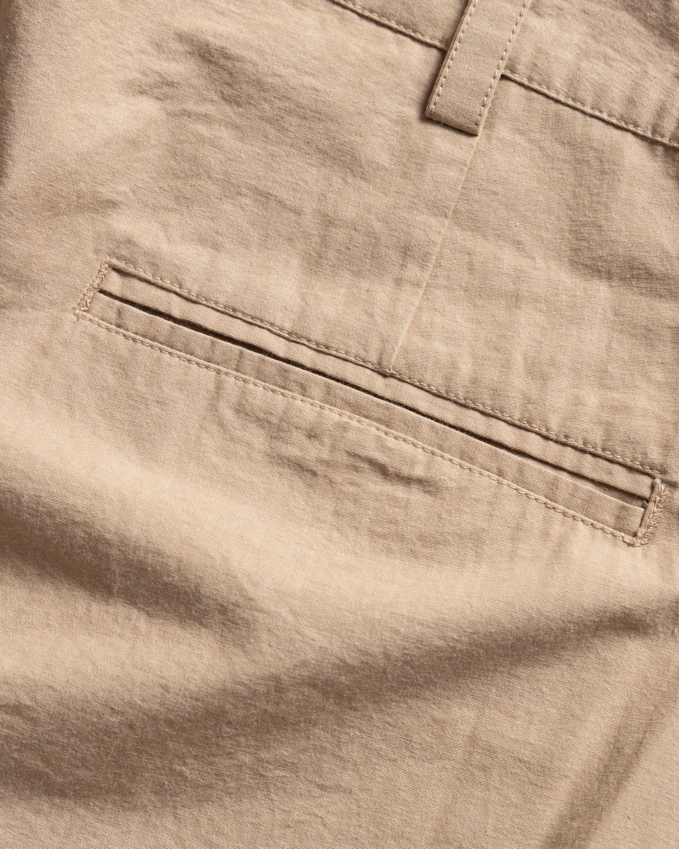 TINO DOUBLE PLEATED WIDE PANT - FADED KHAKI COTTON PLAINWEAVE