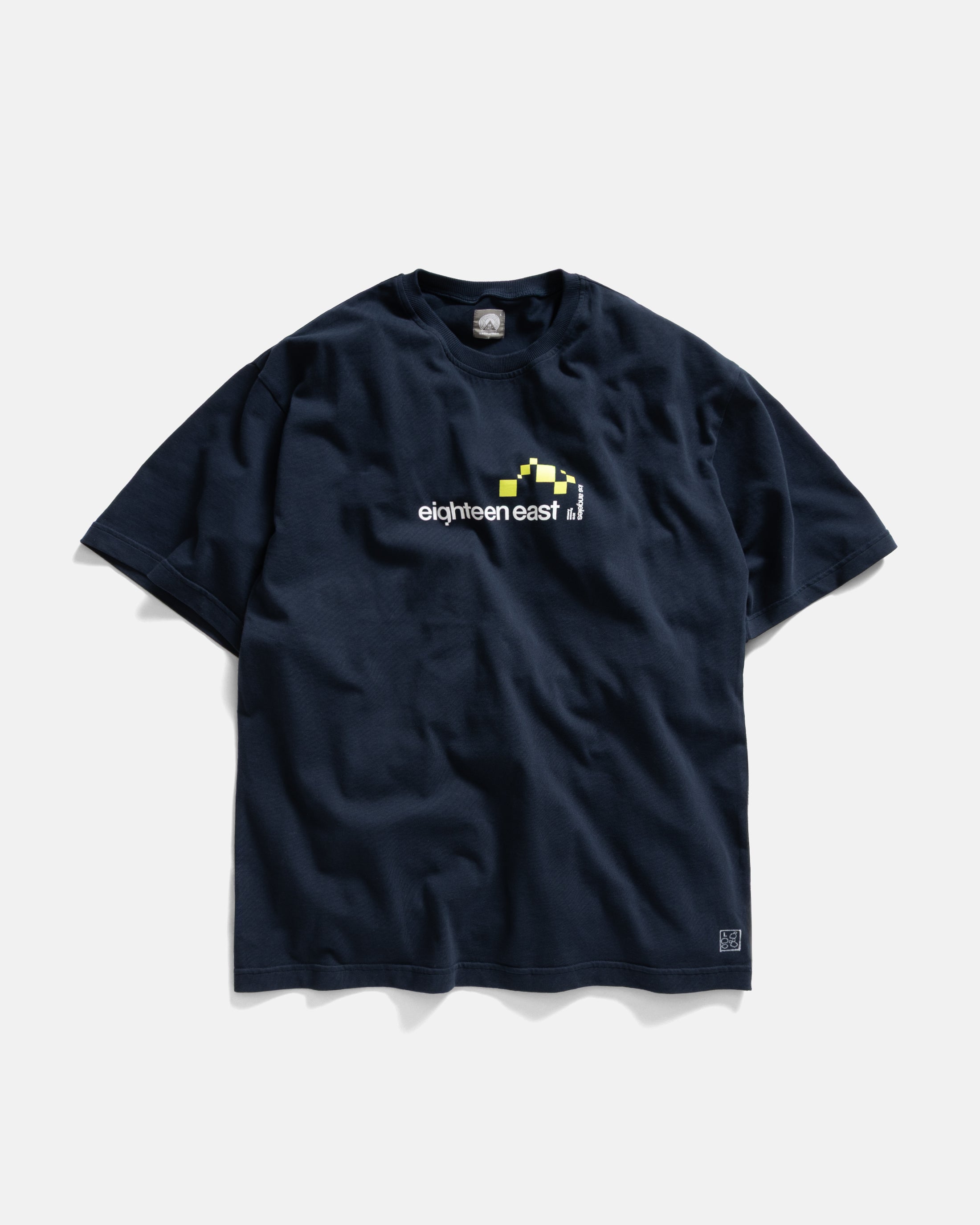 DIGI MOUNTAIN ALY TEE - MIDNIGHT / ANFUSO GREEN HAND SCREENED 7.75 oz. ALL SEASON COTTON JERSEY