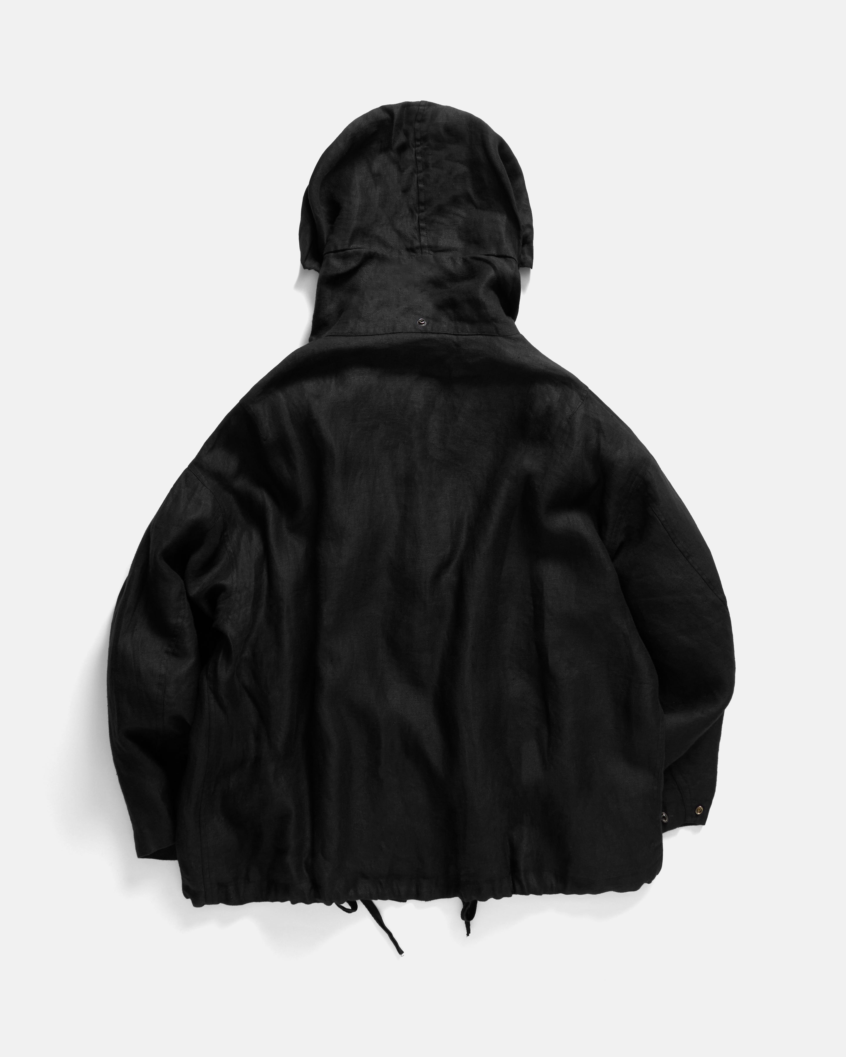 THEO GIANT SAILING PARKA - BLACK LINEN TWILL