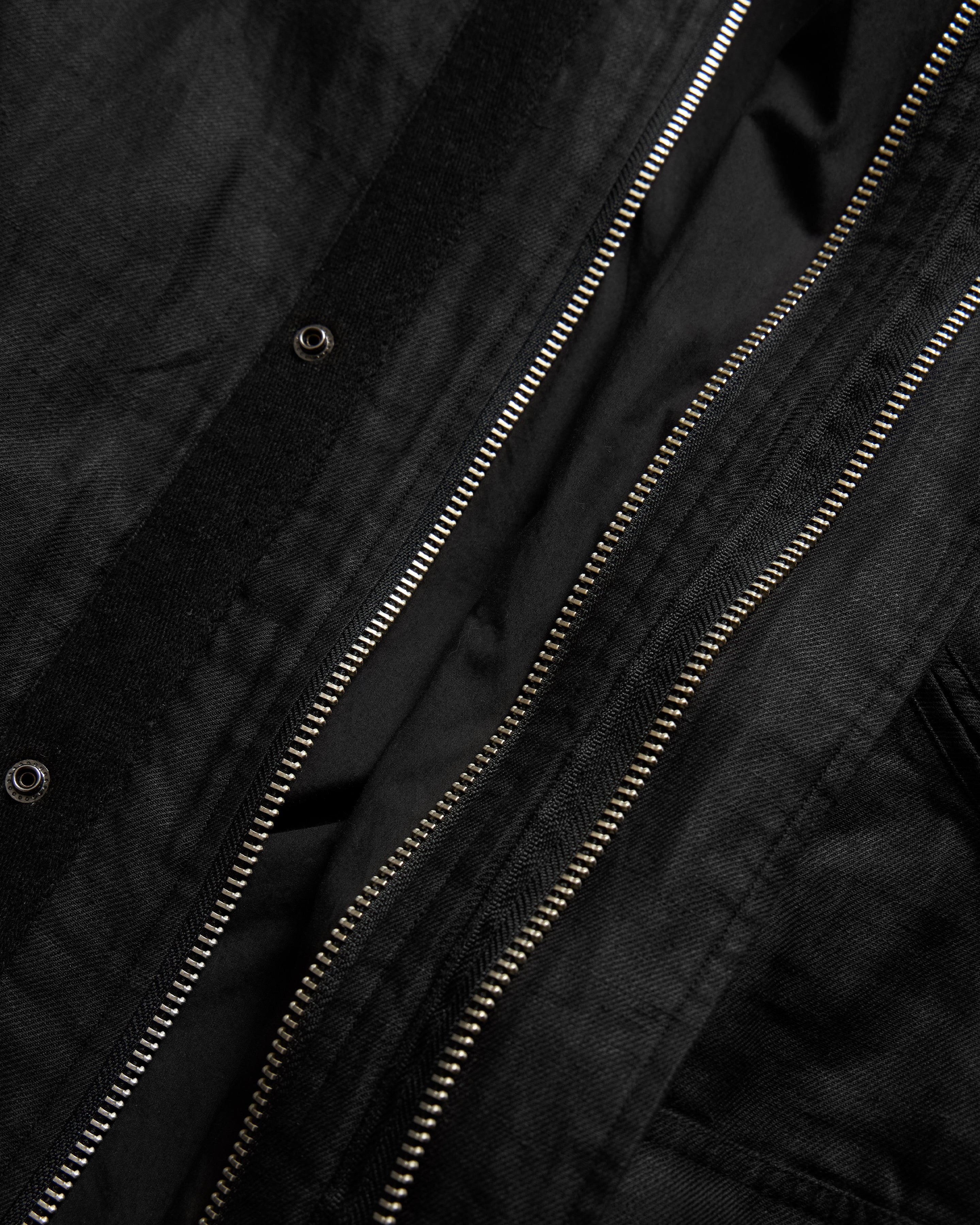 THEO GIANT SAILING PARKA - BLACK LINEN TWILL