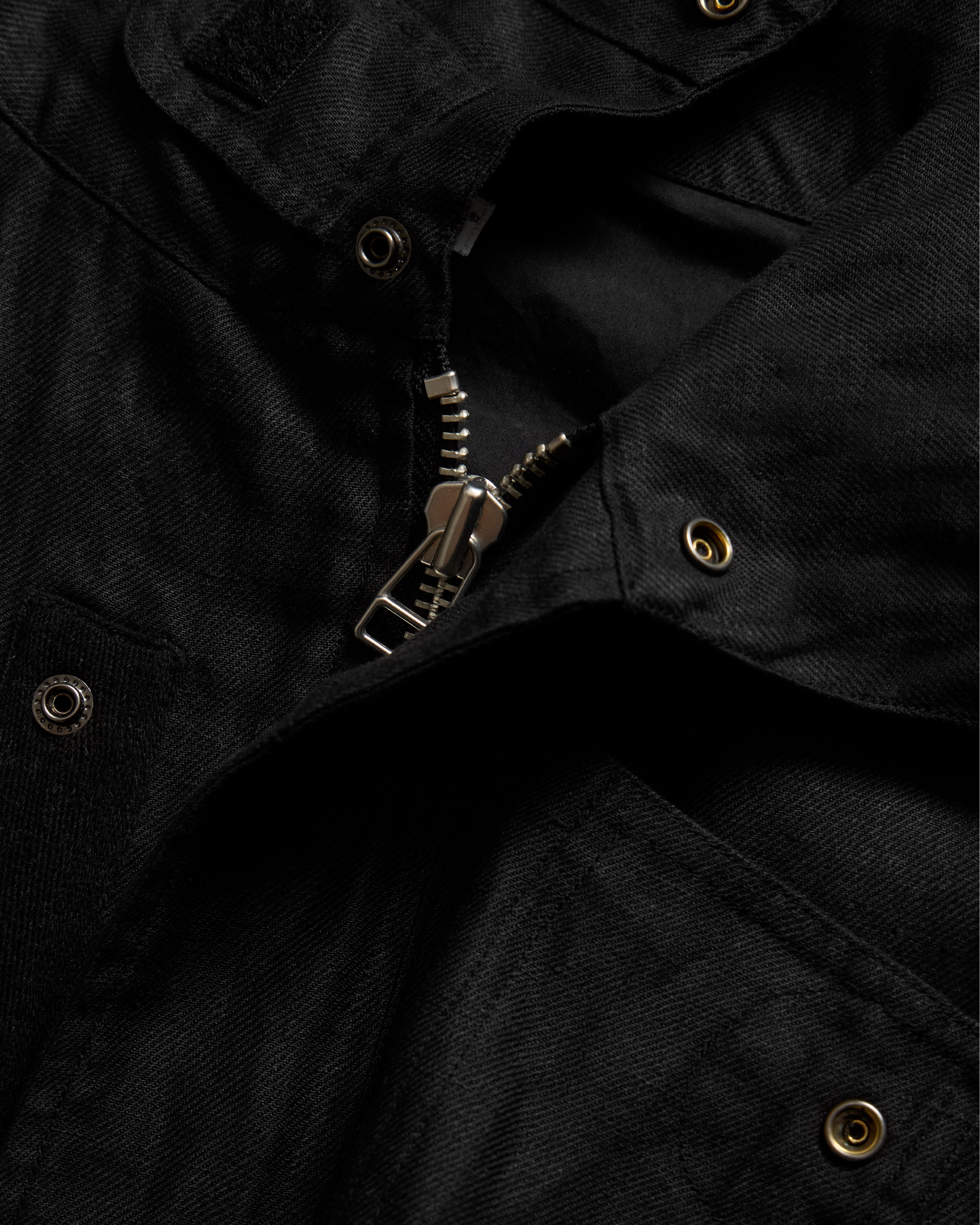 THEO GIANT SAILING PARKA - BLACK LINEN TWILL