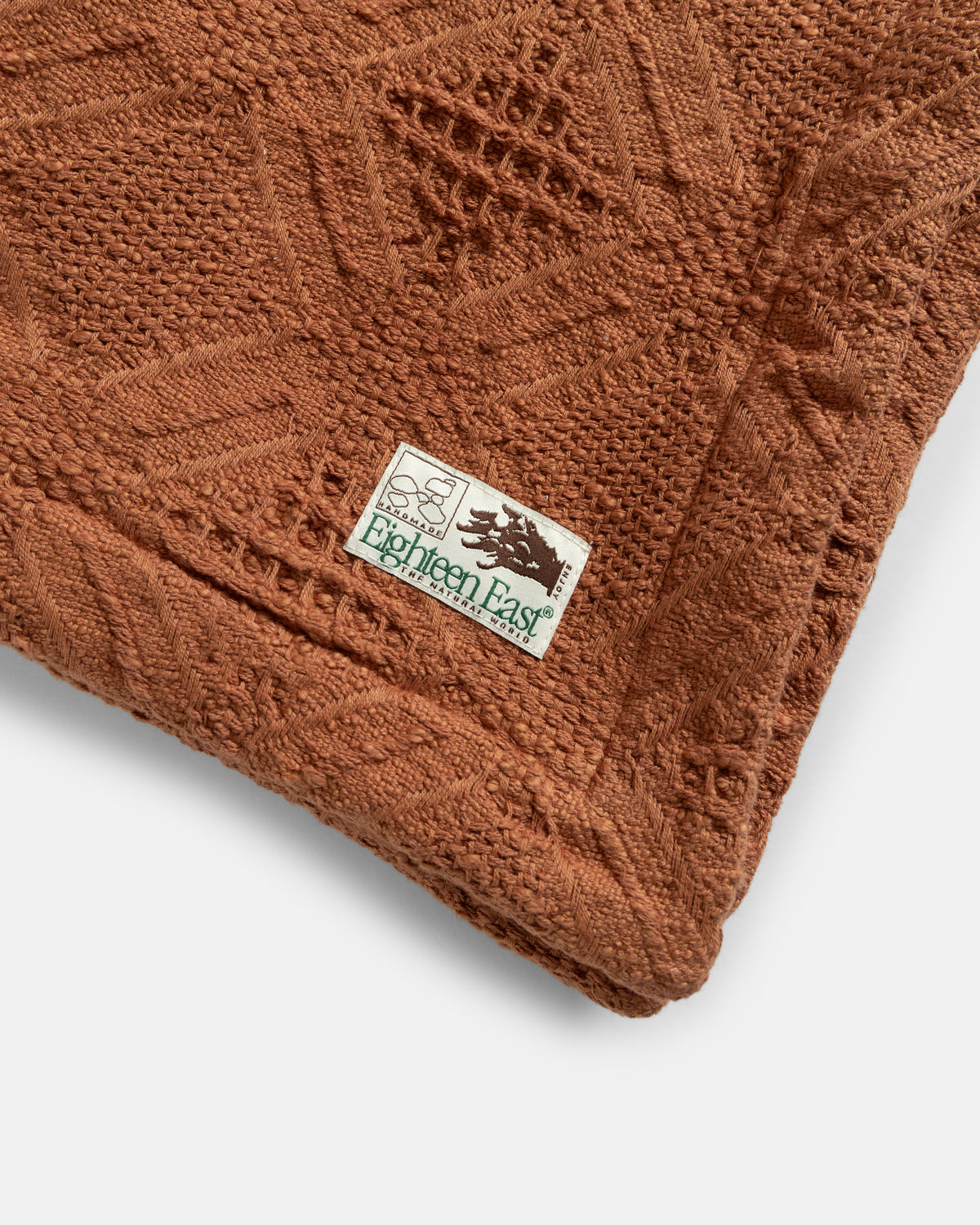 THROW BLANKET - RUSSET BROWN HANDLOOM COTTON BLANKETING