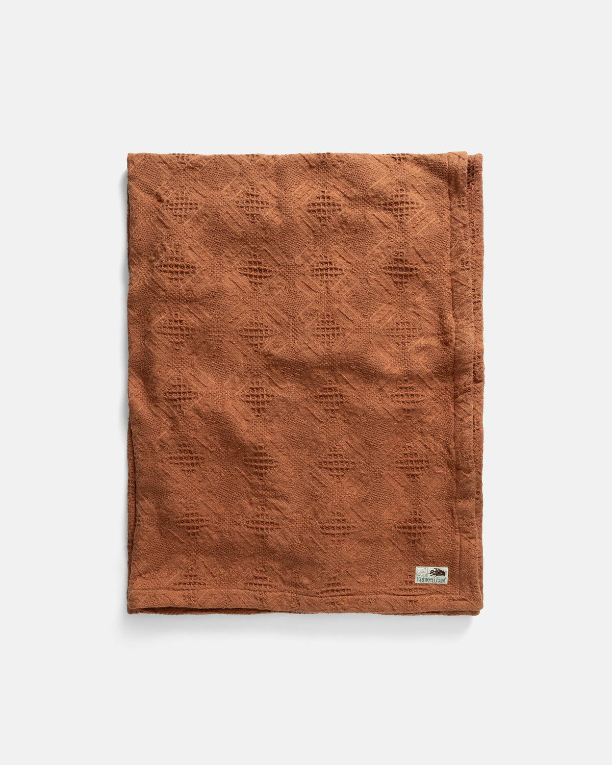 THROW BLANKET - RUSSET BROWN HANDLOOM COTTON BLANKETING