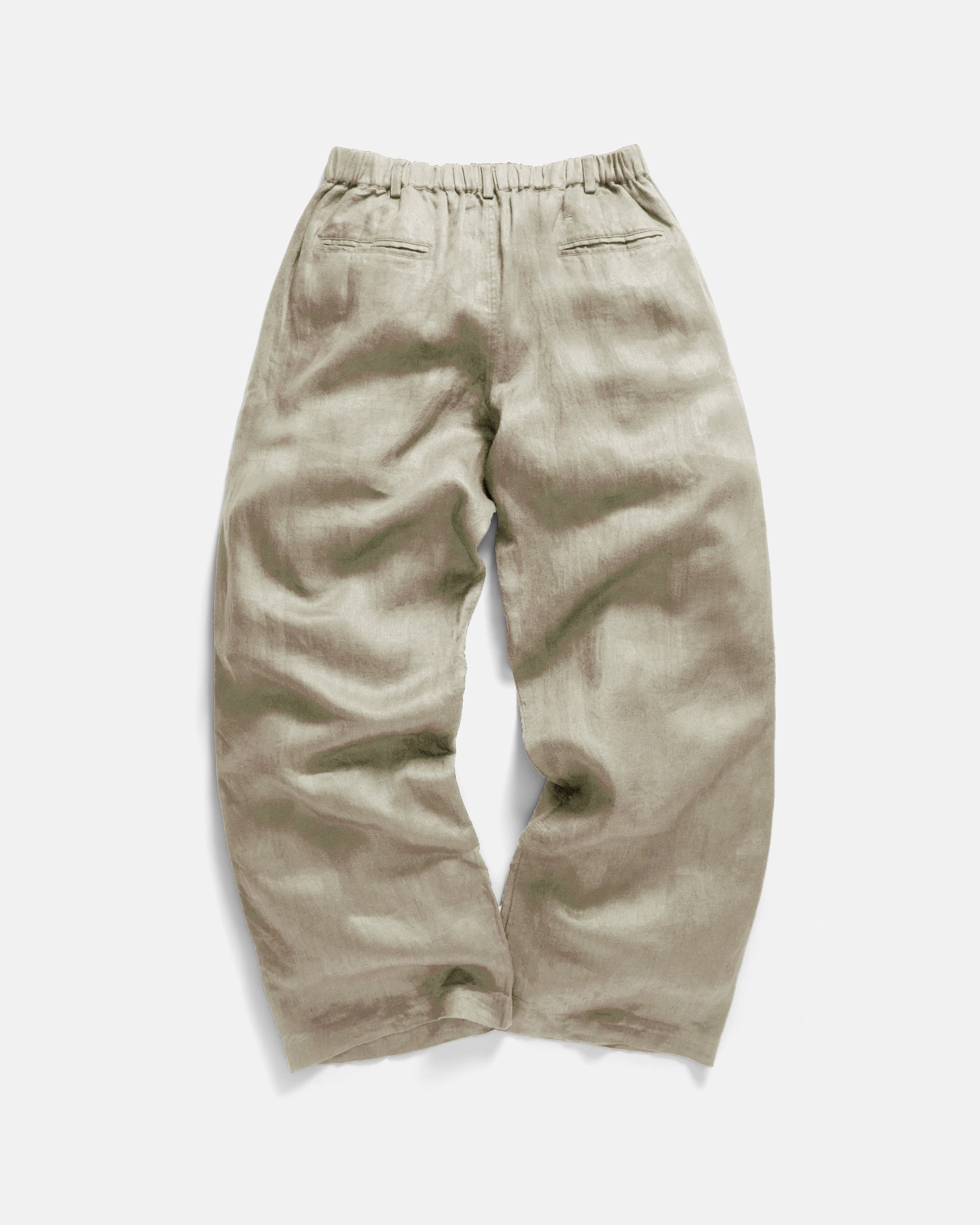 TINO DOUBLE PLEATED WIDE EASY PANT - DUNE LINEN TWILL