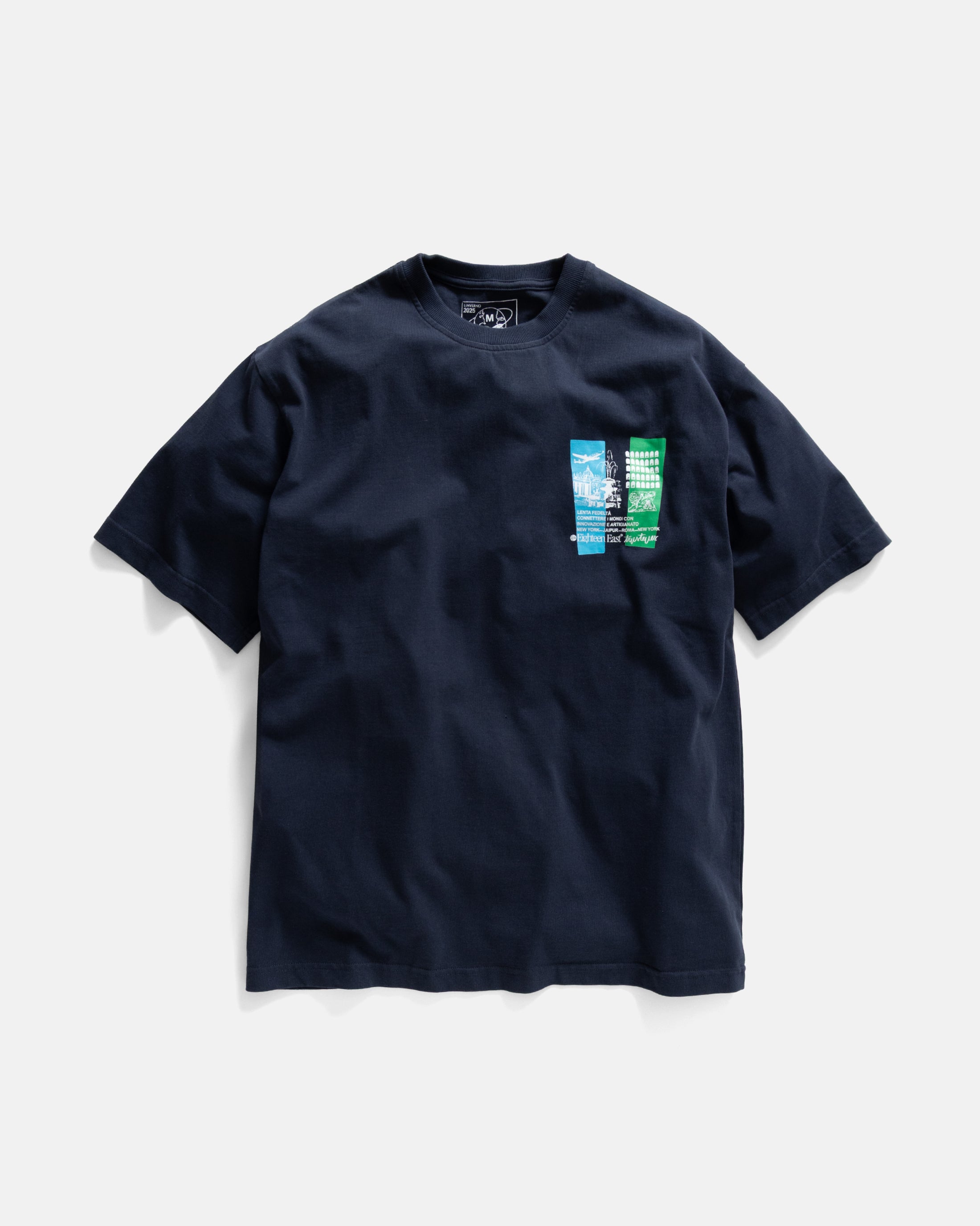 18 EAST x TRUSTEVER FIRST FLIGHT TEE - NAVY / PANAM BLUE / GRASS 7.75 oz. ALL SEASON COTTON JERSEY