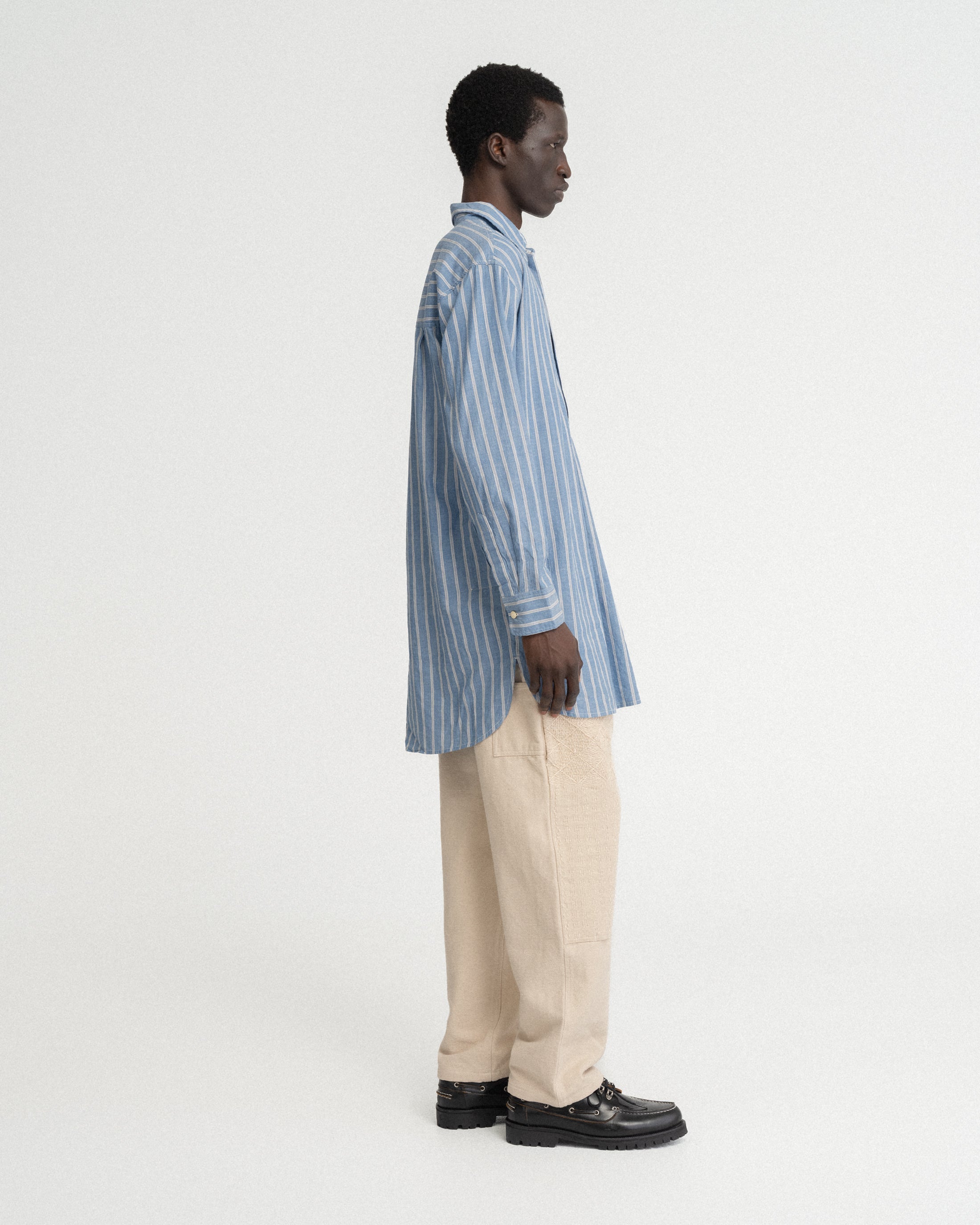 UDAI KURTA - CHAMBRAY / WHITE / NAVY YARN DYED END ON END COTTON