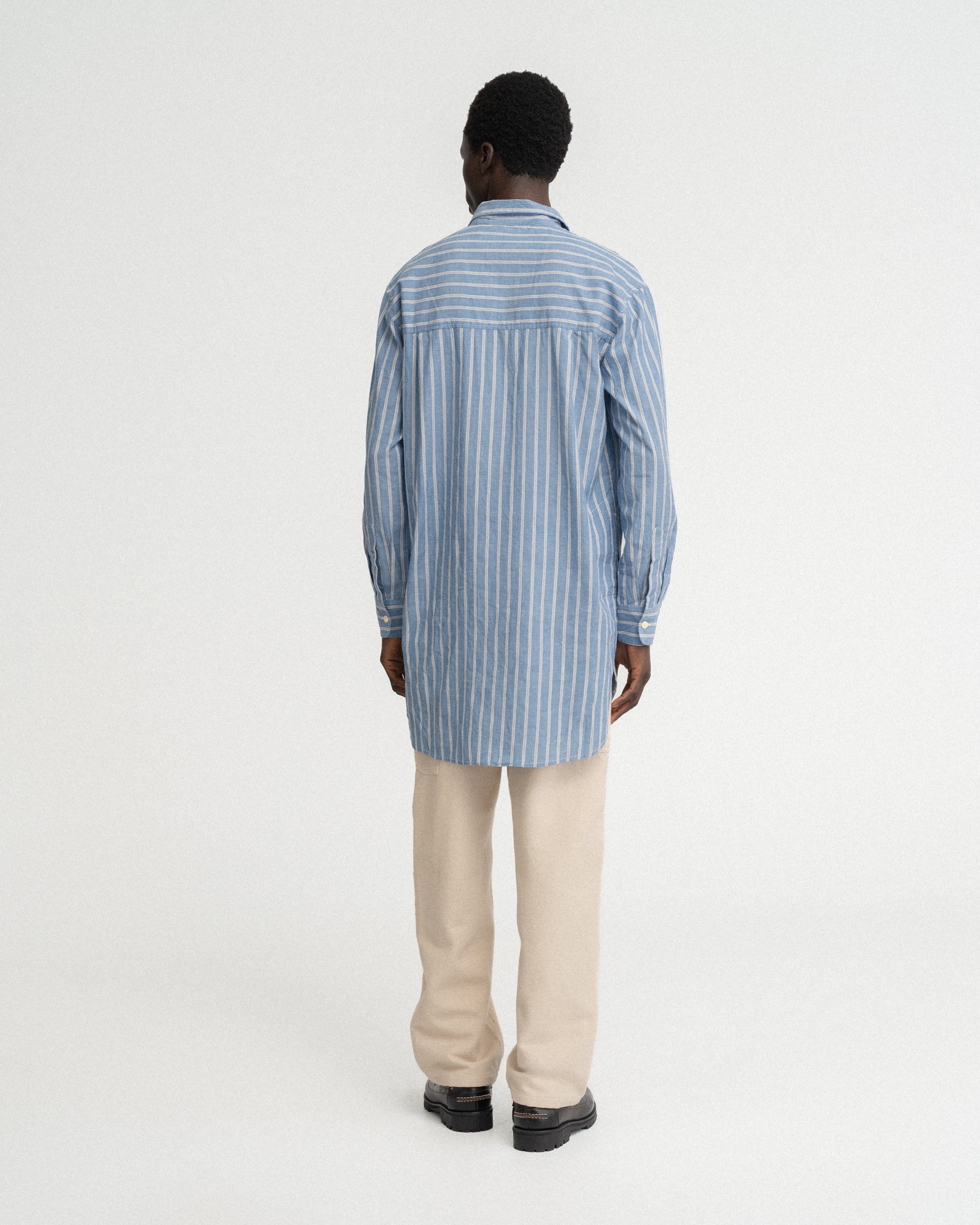 UDAI KURTA - CHAMBRAY / WHITE / NAVY YARN DYED END ON END COTTON