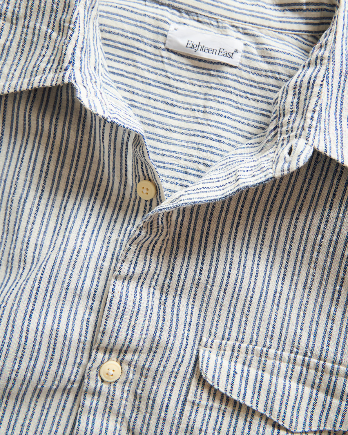 UDAI KURTA - WHITE / BARELY INDIGO / FRENCH INDIGO HANDLOOM STRIPED COTTON