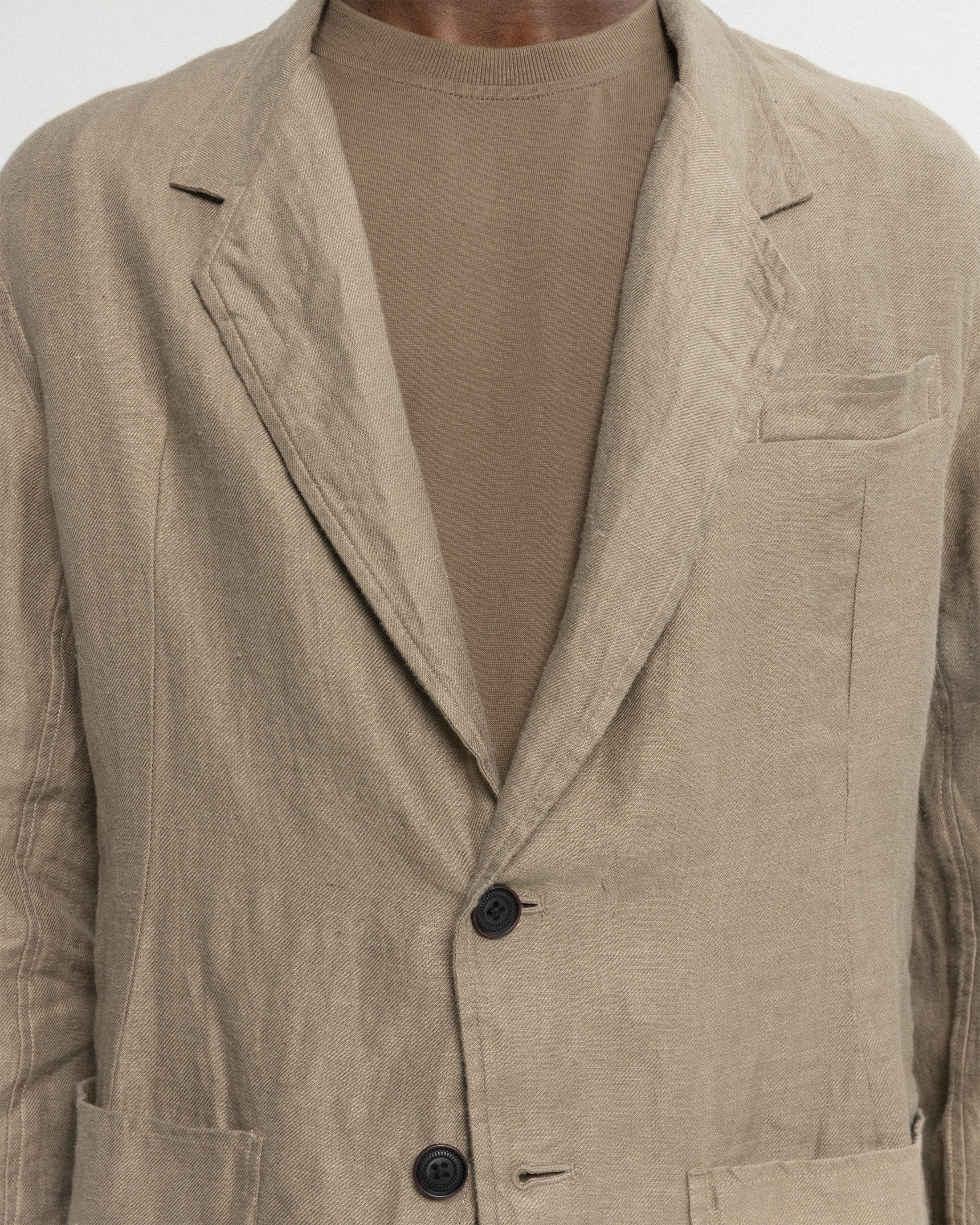 BRERA SINGLE BREASTED BLAZER - FALLEN ROCK LINEN TWILL