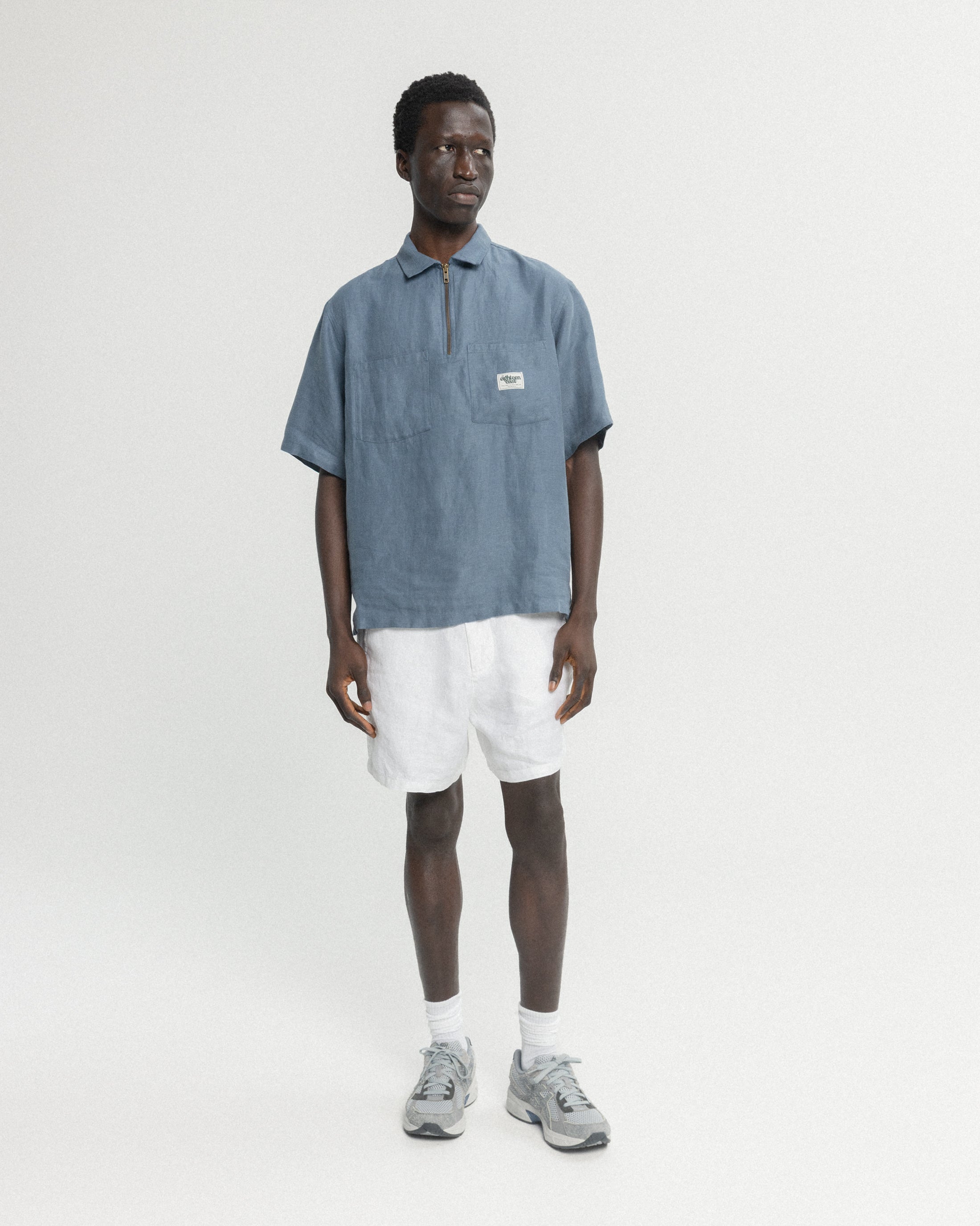 SHELTER CAMP SHORTS - WHITE LINEN TWILL