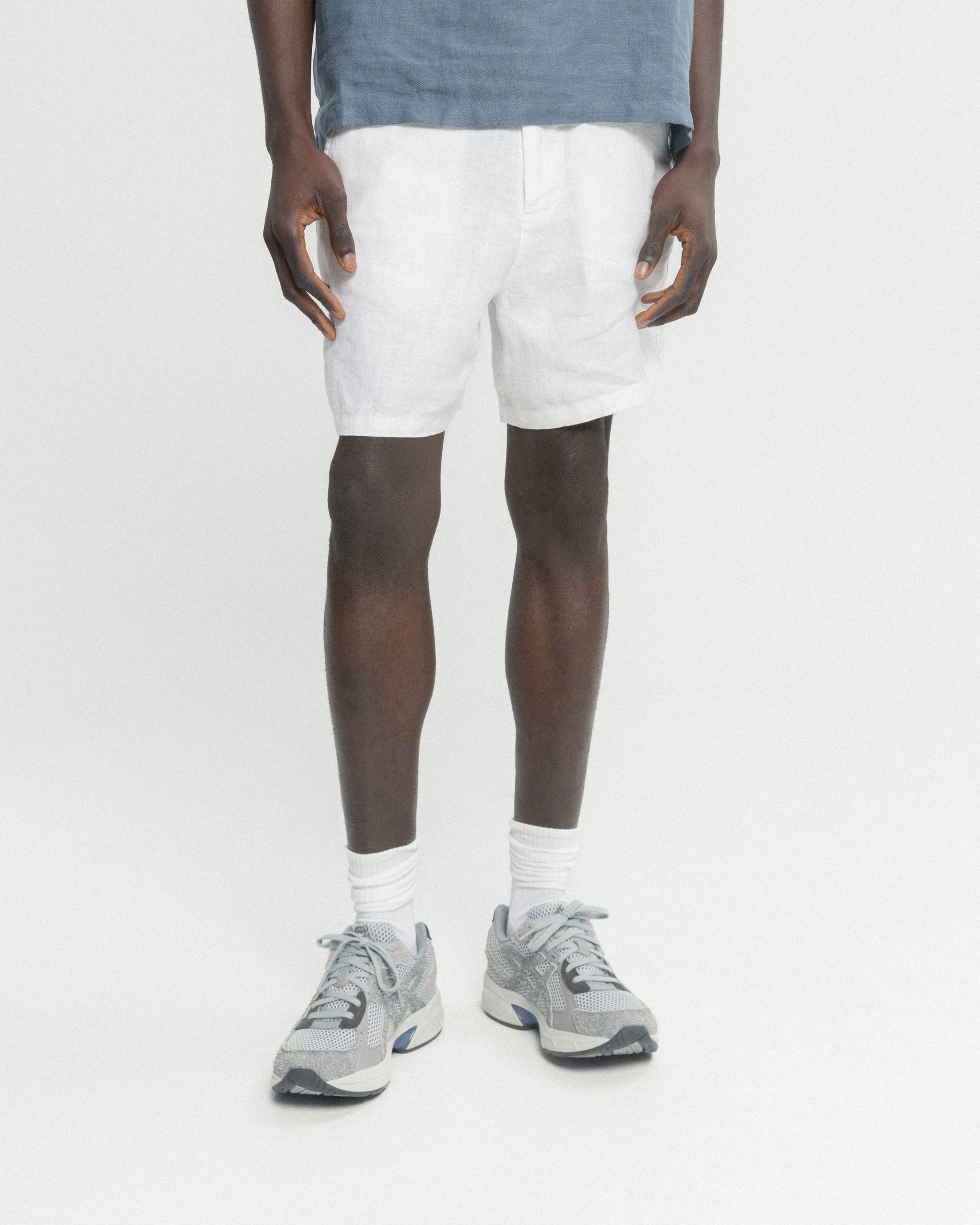 SHELTER CAMP SHORTS - WHITE LINEN TWILL