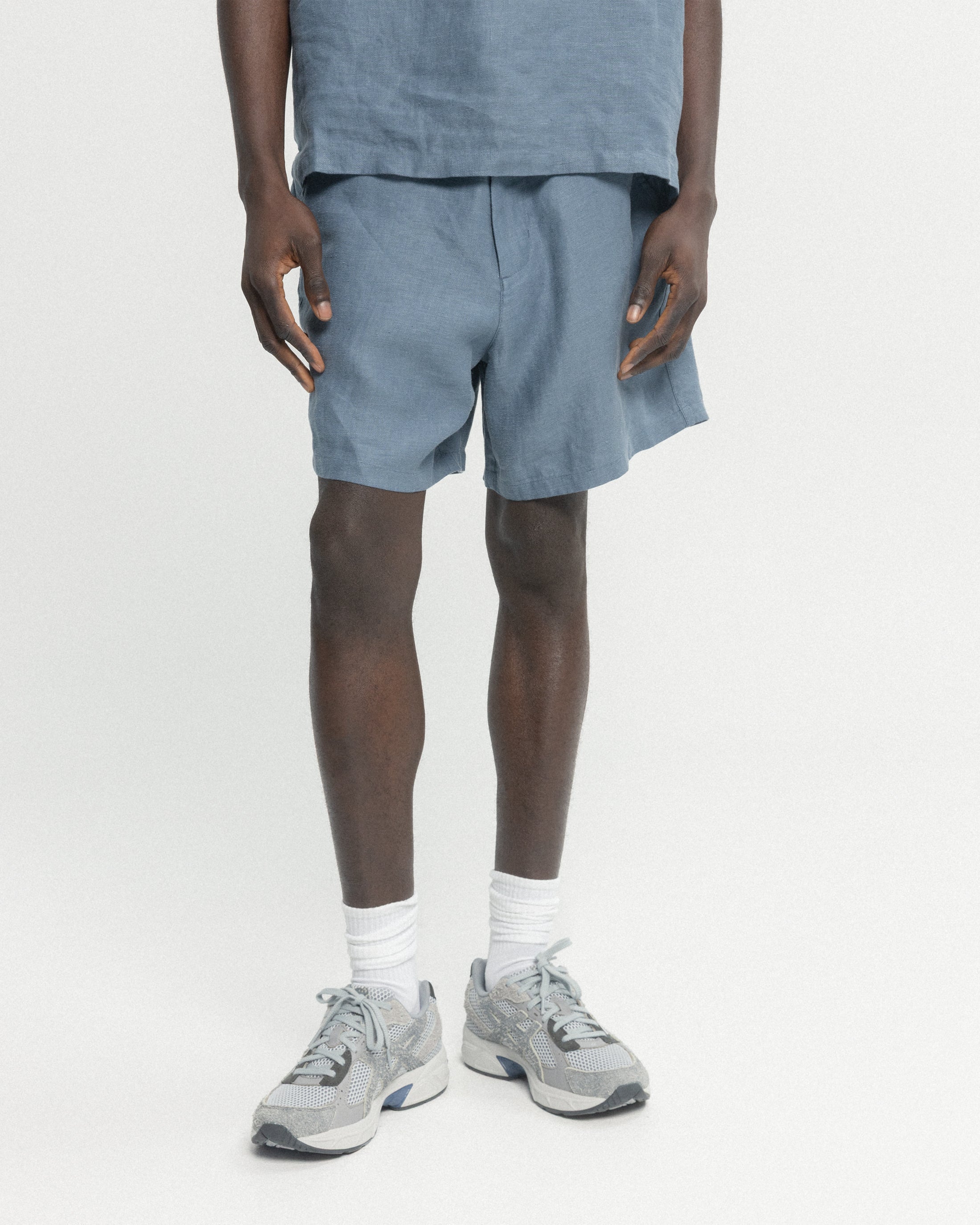SHELTER CAMP SHORTS - CHAMBRAY BLUE LINEN TWILL