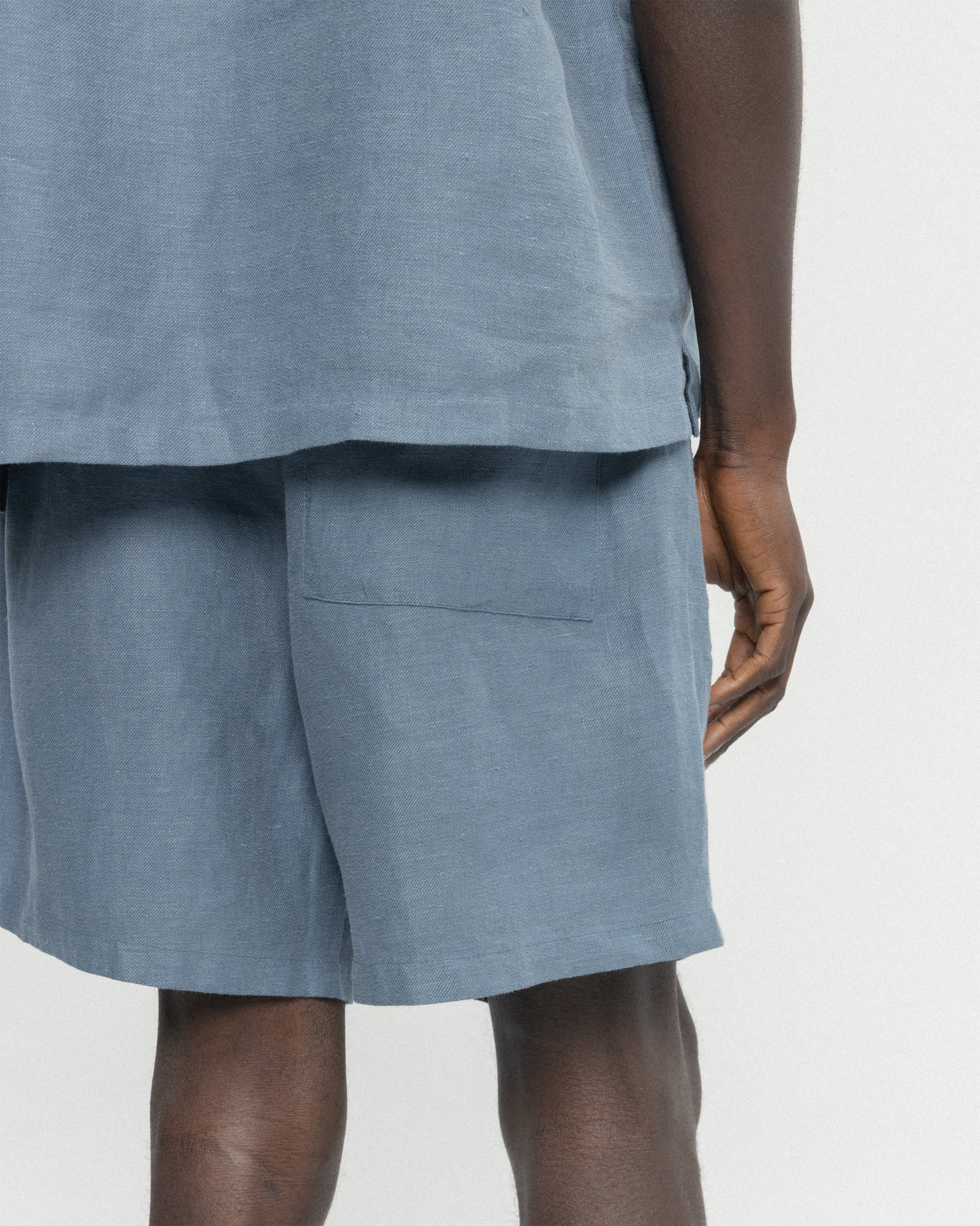 SHELTER CAMP SHORTS - CHAMBRAY BLUE LINEN TWILL