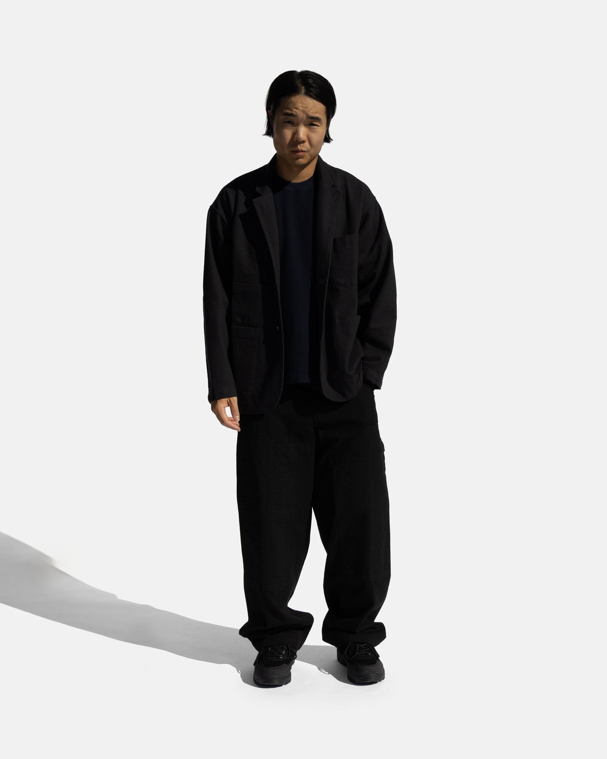 FIN OVERSIZED BLAZER - MIDNIGHT MIDNIGHT NAVY COTTON TWILL