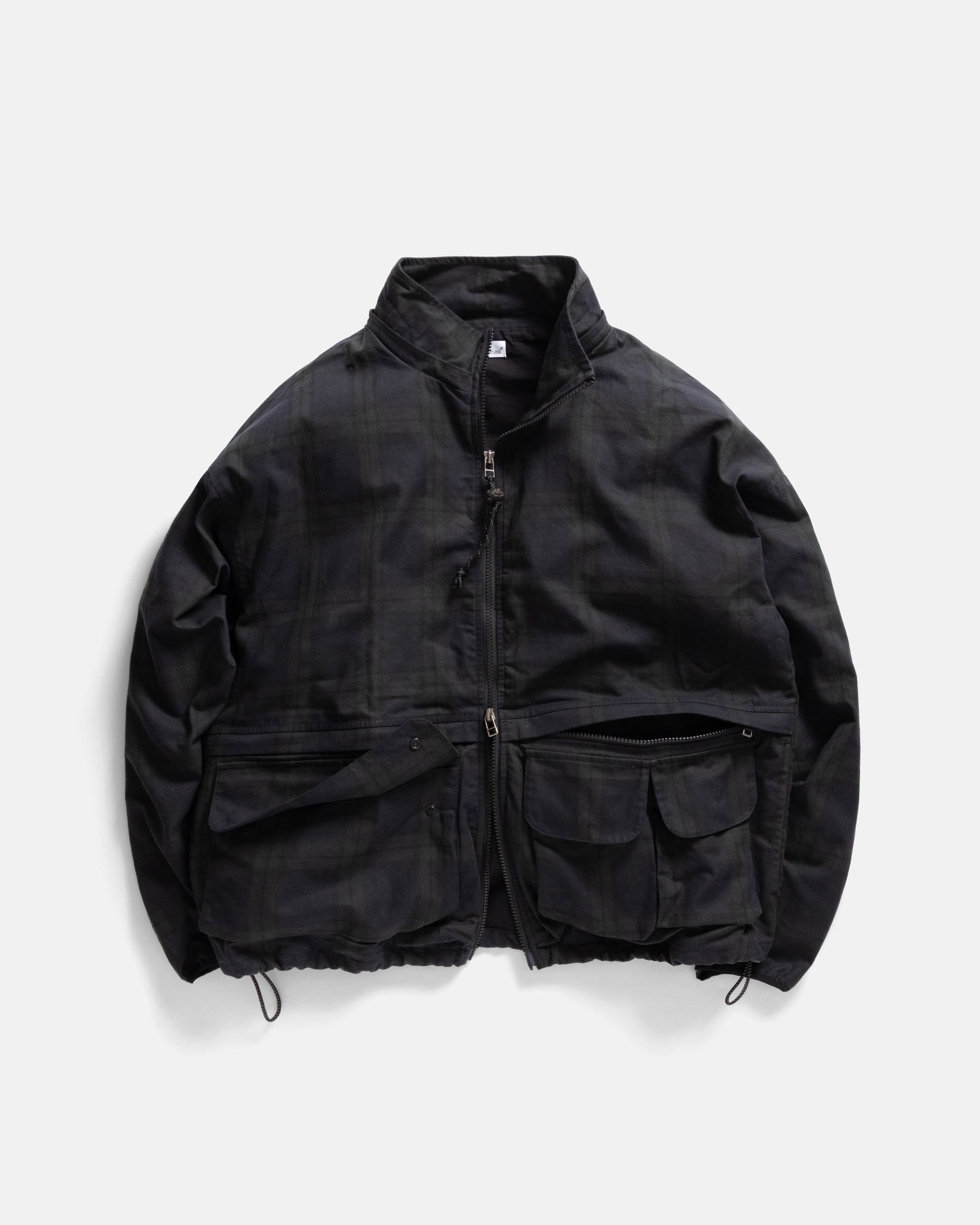 BANKS 2.0 UTILITY JACKET - BARELY BLACKWATCH BEESWAX COATED COTTON TWILL