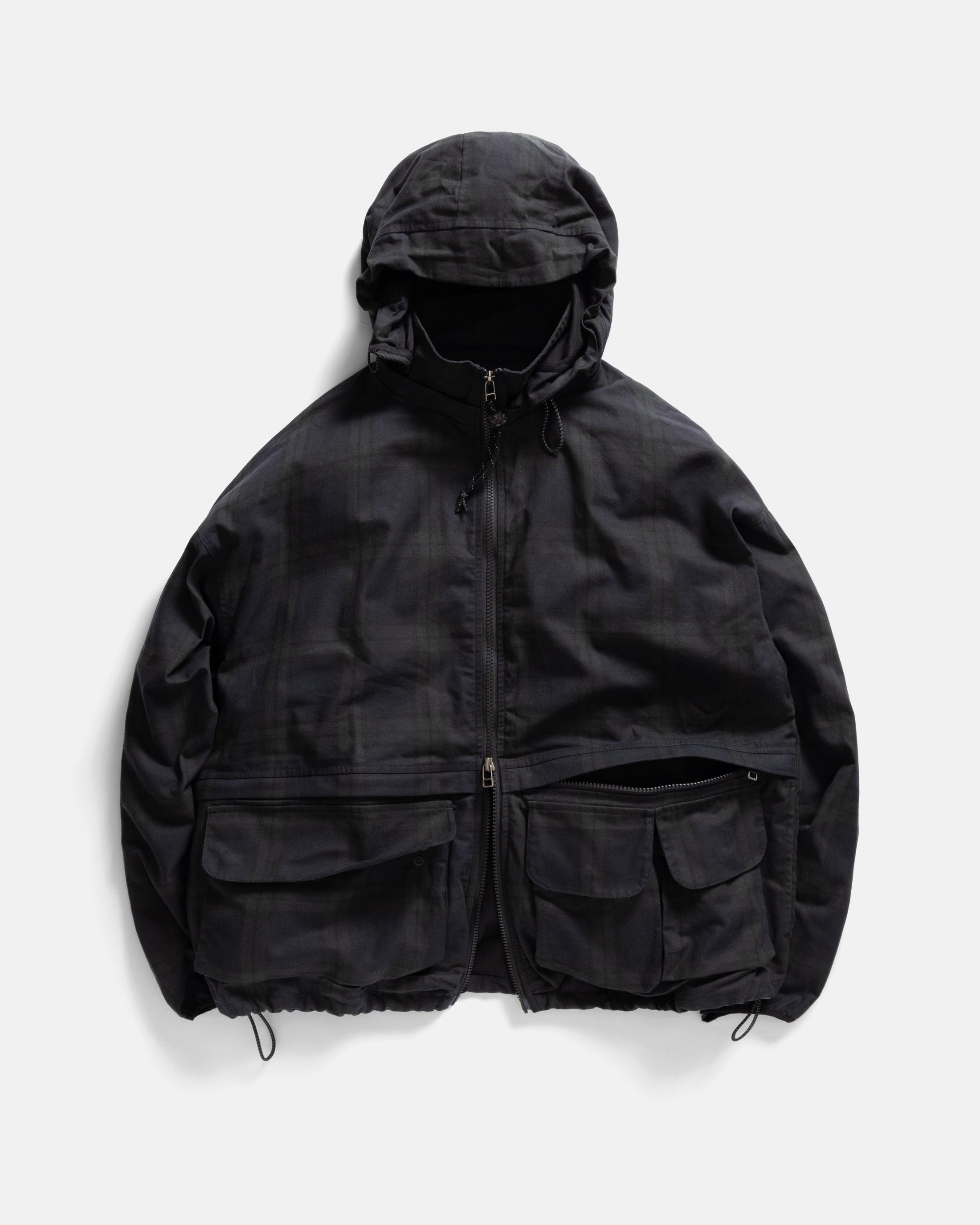 BANKS 2.0 UTILITY JACKET - BARELY BLACKWATCH BEESWAX COATED COTTON TWILL