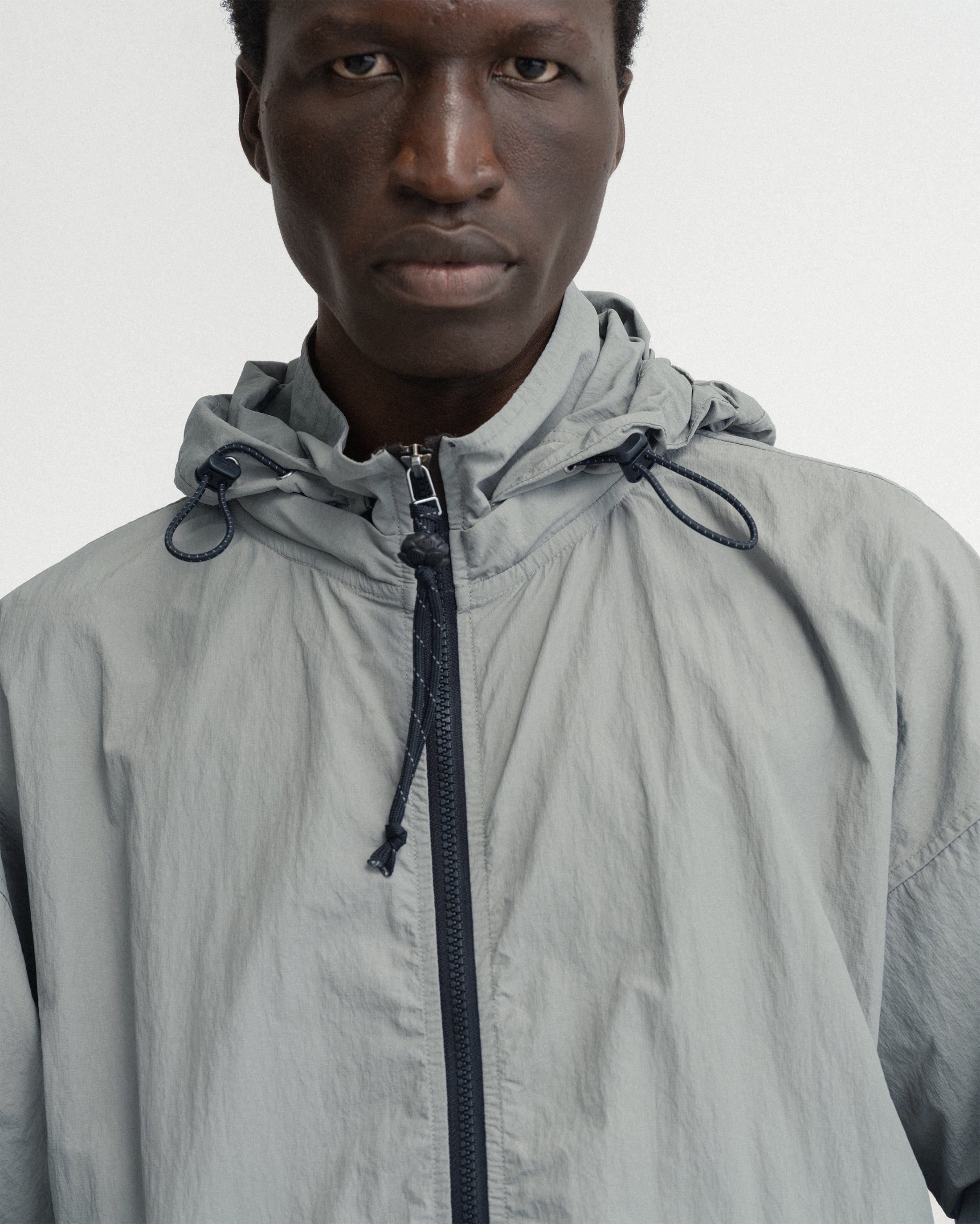 BANKS 2.0 UTILITY JACKET WITH REMOVABLE HOOD - LUNAR ROCK FEATHERWEIGHT MICRO RIPSTOP NYLON