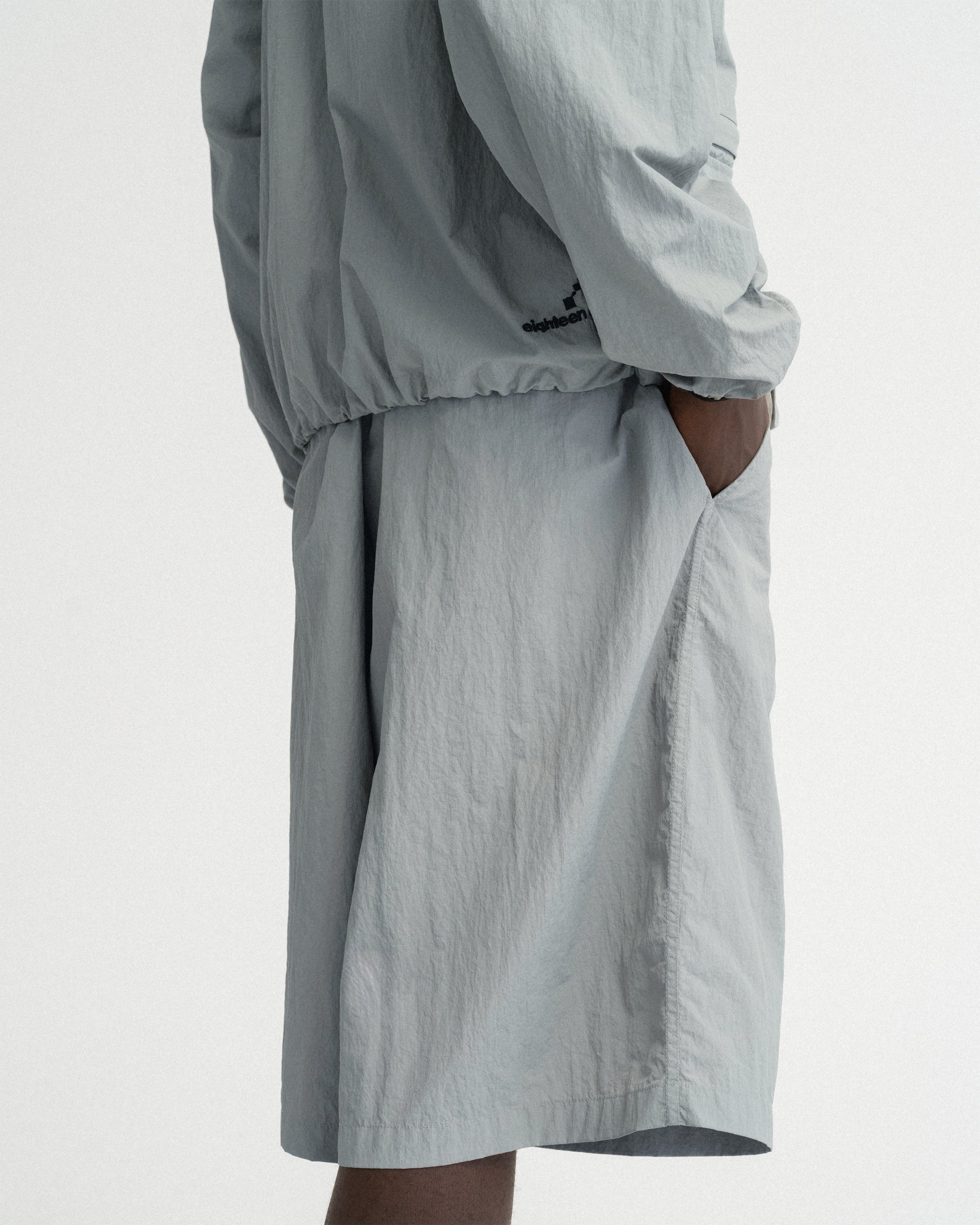 EMERY PLEATED BIG SHORTS - LUNAR ROCK FEATHERWEIGHT MICRO RIPSTOP NYLON