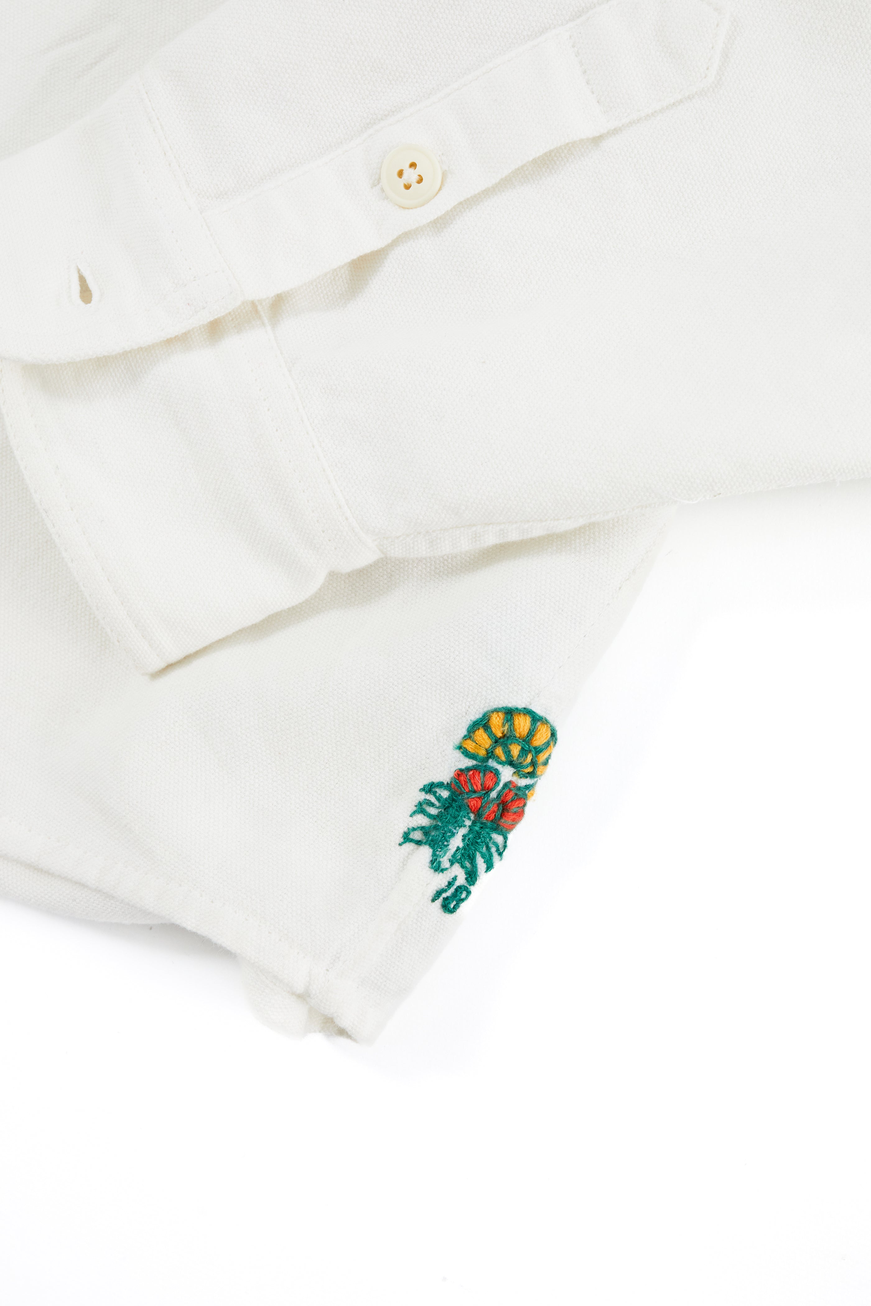 WOLF BUTTON-DOWN SHIRT - WHITE OXFORD CLOTH