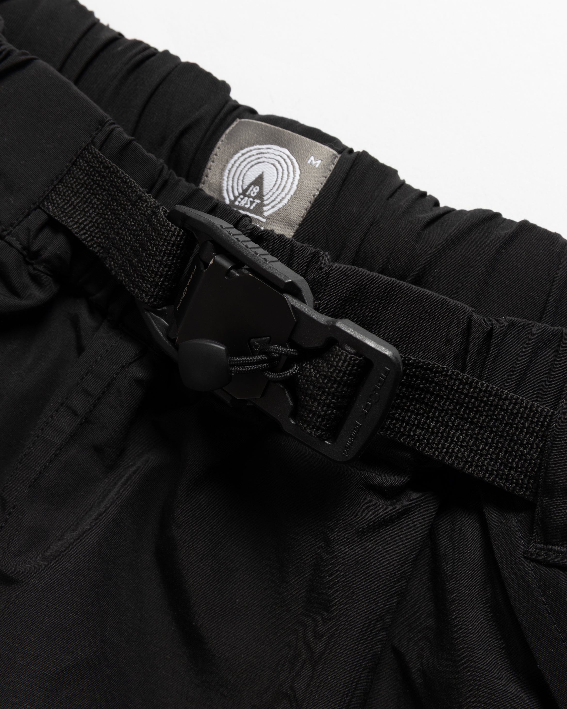 WARREN TREK SHORTS - BLACK WATER-REPELLENT 60/40 MOUNTAIN CLOTH WITH FULL MESH LINING