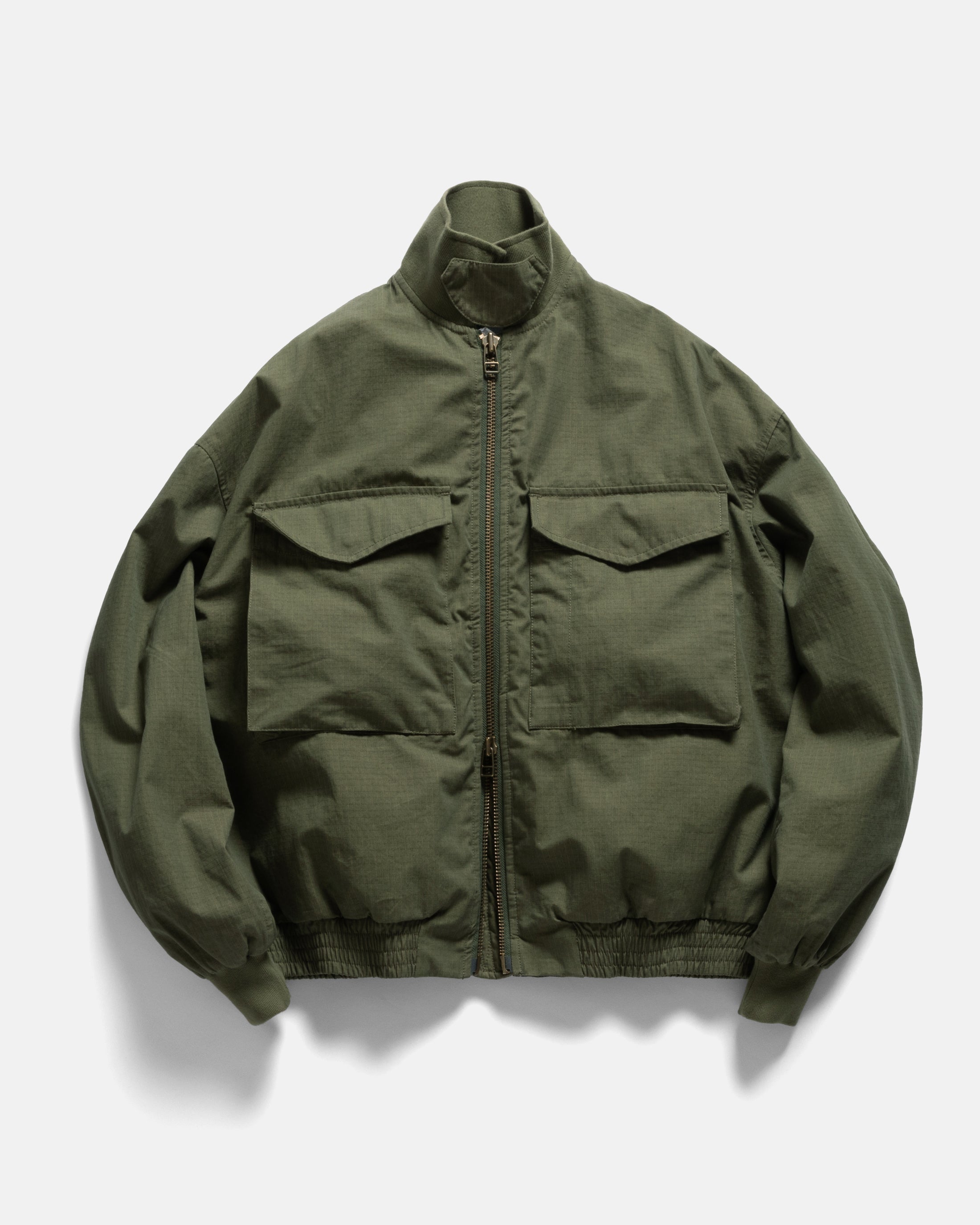 WEP FLIGHT JACKET - SAGE OLIVE / KHAKI DOUBLE-DYE COTTON/NYLON RIPSTOP